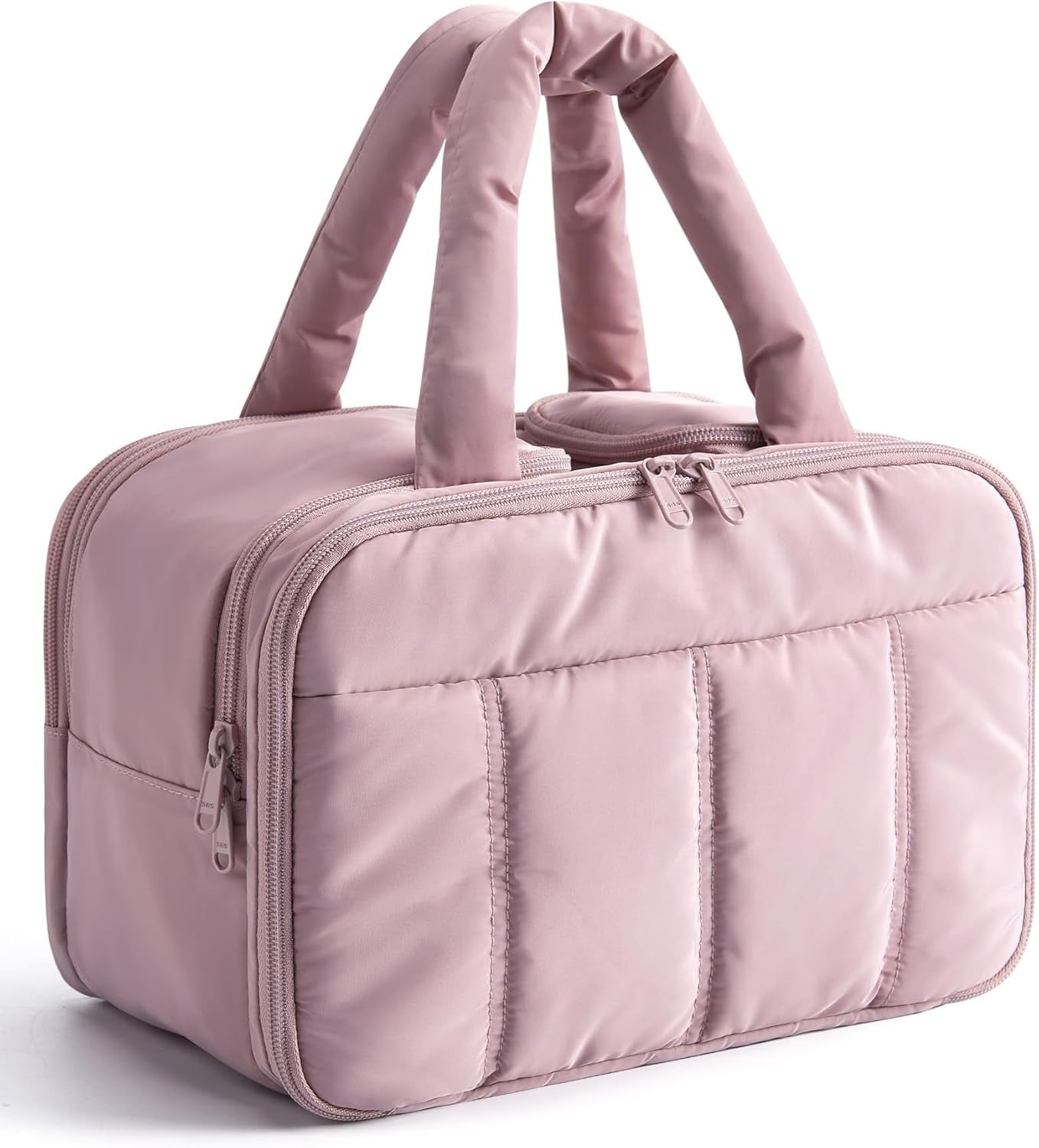 Travel Toiletry Bag, Puffy Large Toiletry Bag for Women, Lightweight Cosmetic Makeup Bag Organizer with Handle