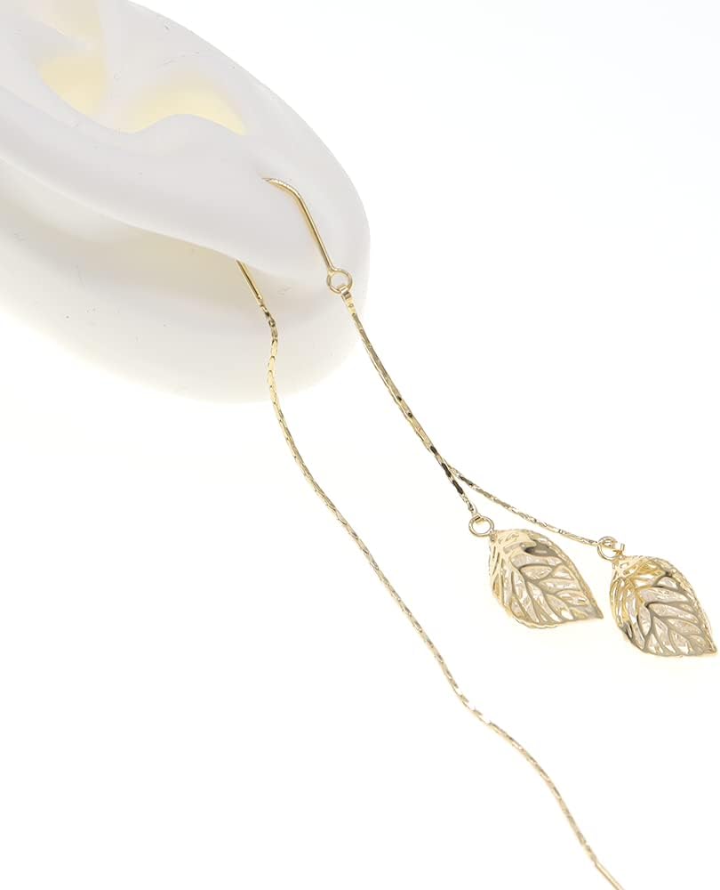 Sonateomber Gold Long Chain Threader Earrings for Women - Fashion Statement Drop Dangle Thread Earrings Jewelry Gift