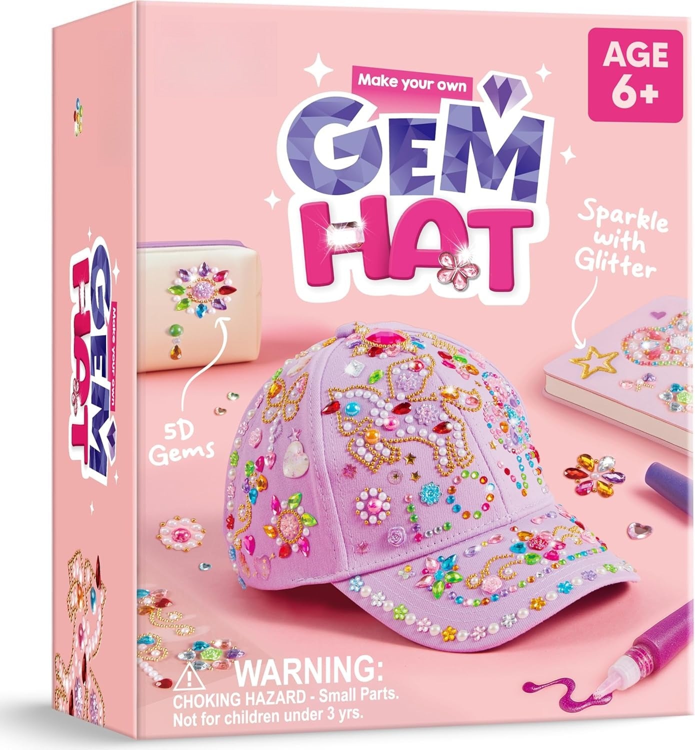 Kits Decorate Your Own Baseball Cap with 7 Sheets Gems Fun Creative DIY Toys for Girls