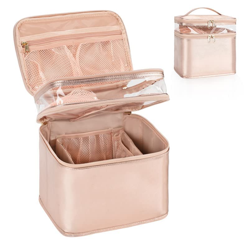 Makeup Bag, Portable Cosmetic Bag, Makeup Case Organizer, With Handle and Divider
