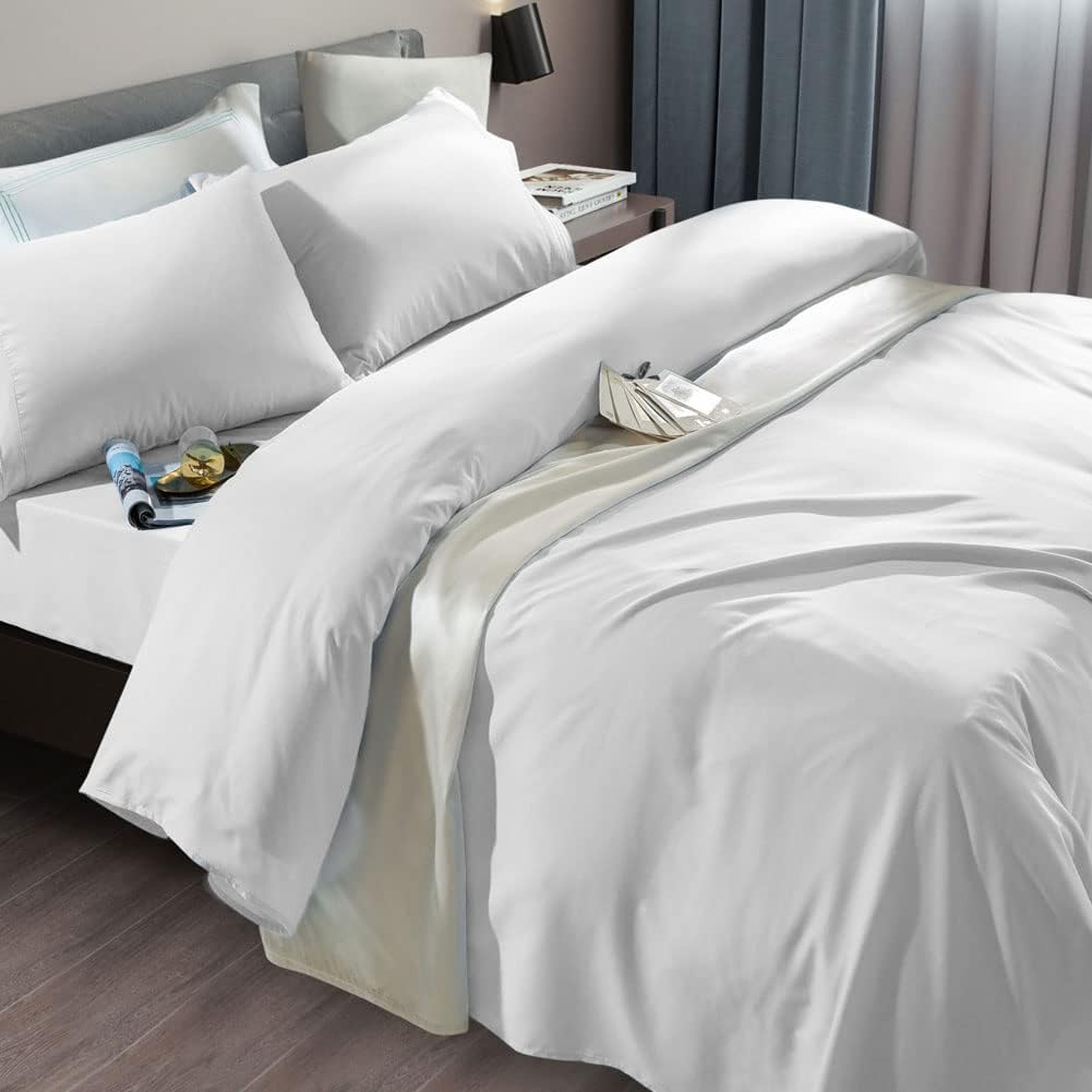 Bed Sheet Set Super Soft Microfiber Fit 18-24 Inch Deep Pocket Mattress Wrinkle-6 count (Dark Grey, Queen)
