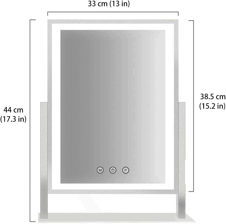 Lighted Makeup Mirror, Three Color Lighting Modes, and 5X Magnification Mirror, Smart Touch Control