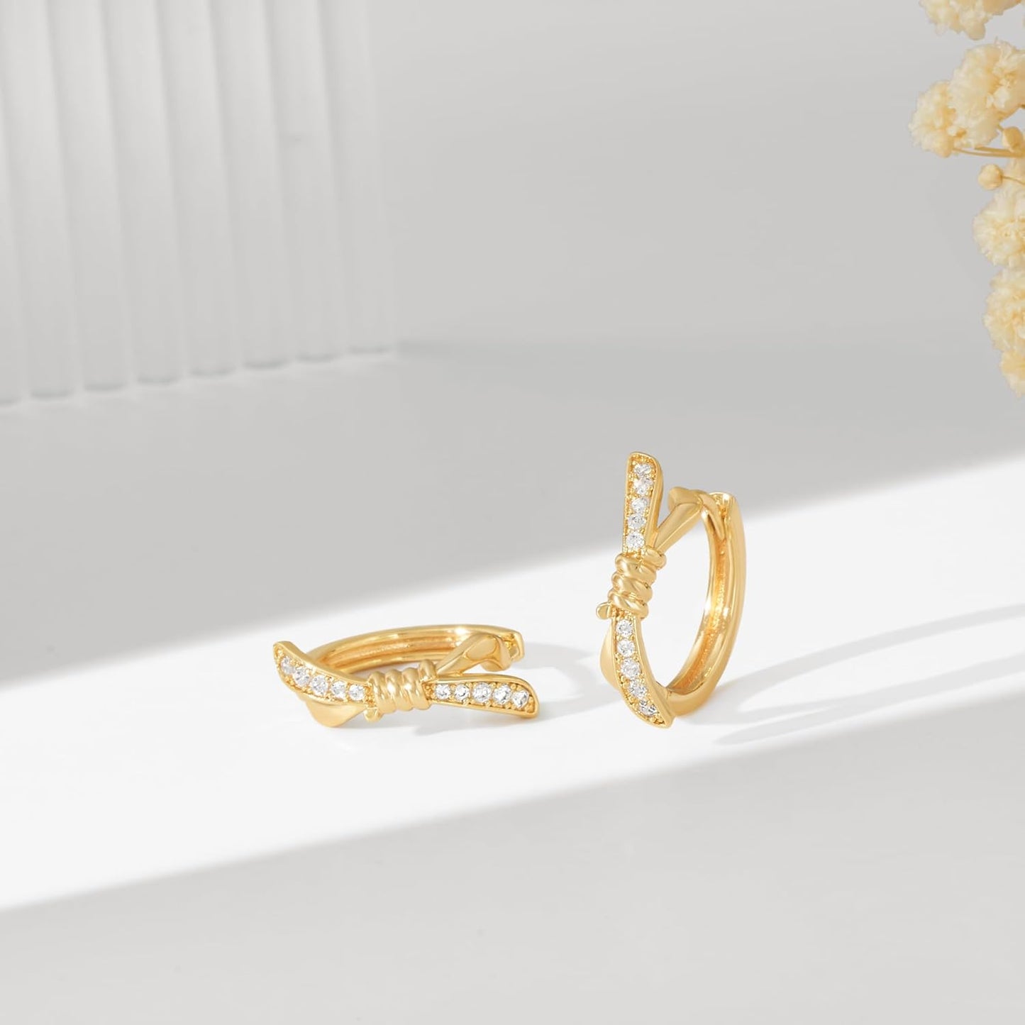 Cubic Zirconia Huggie Earrings 14k Gold Plated Tiny Earrings Small Huggie Hoop Earrings Simple Lightweight Hoops Gift for Women