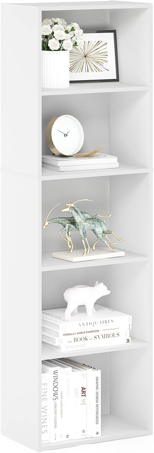Book Shelf, 5-Tier Bookshelf, Bookcase, 9.4" x 15.8" x 52", for Living Room, Bedroom, Home Office