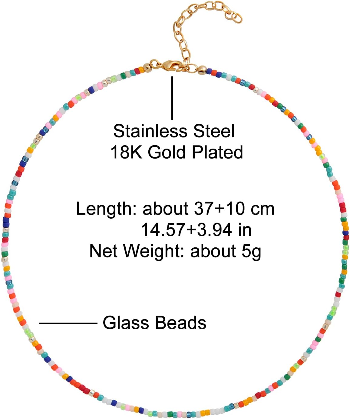 Colorful Beaded Necklace - Freshwater Pearl & Evil Eye Pendant, Stainless Steel 18K Gold Plated Y2K Trendy Jewelry for Women & Teen Girls