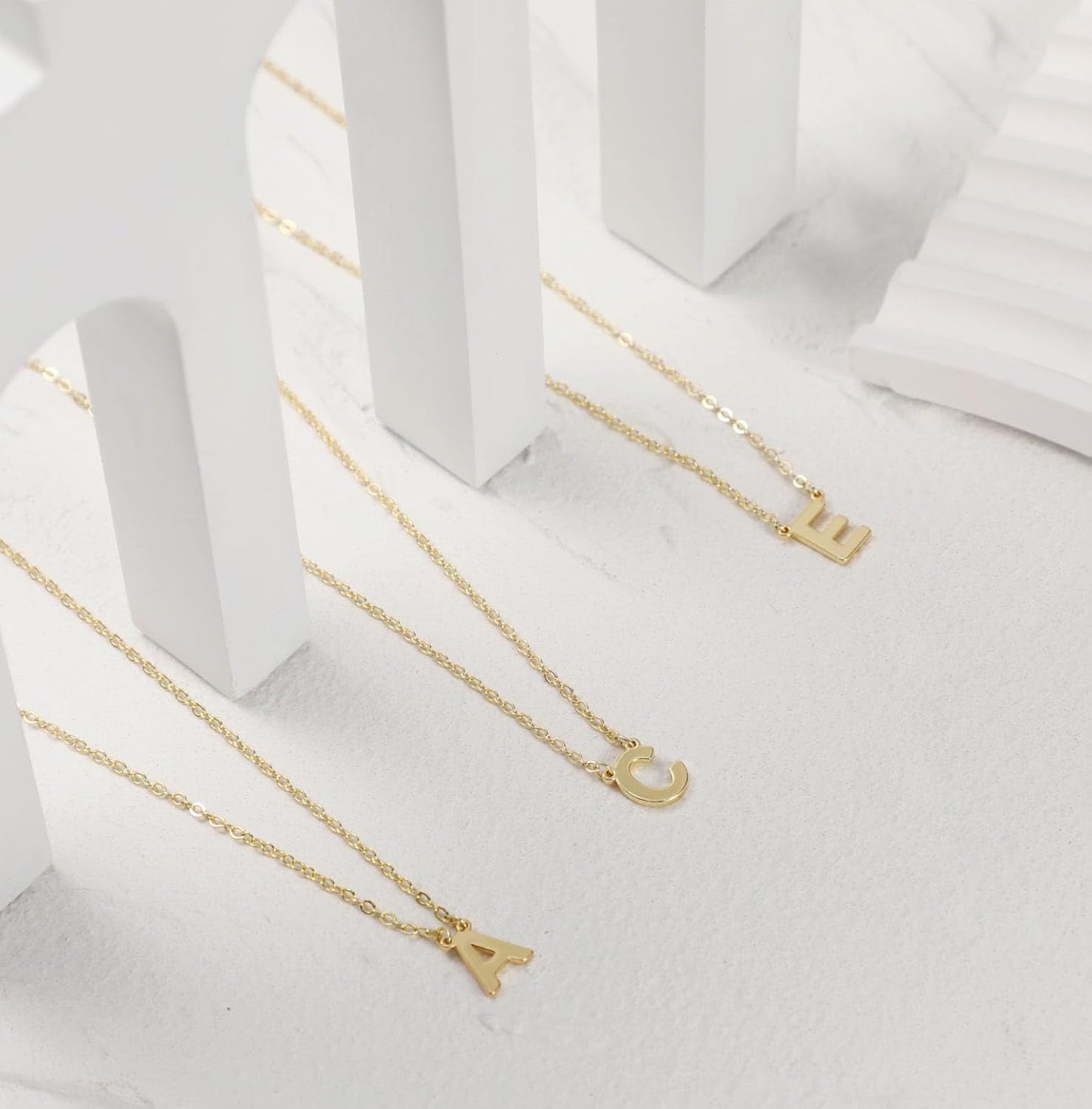 14K Gold Plated Initial Necklace, Personalized A-Z Letter Pendant, Dainty Minimalist Jewelry Gift for Women