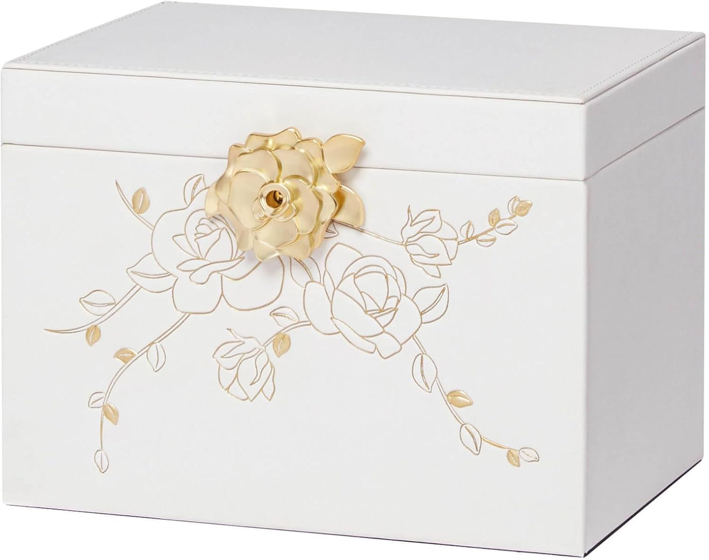 Jewelry Box with Lock: Jewelry Organizer for Dresser - 3-Drawer Earrings Storage