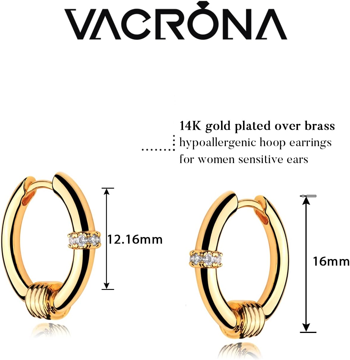 Cubic Zirconia Huggie Earrings 14k Gold Plated Tiny Earrings Small Huggie Hoop Earrings Simple Lightweight Hoops Gift for Women