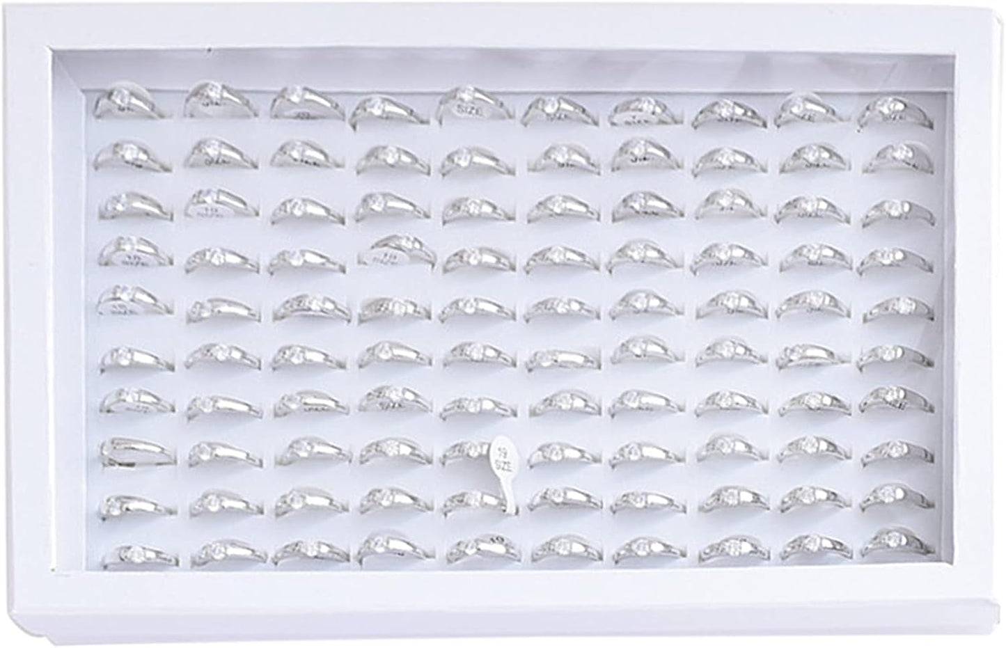 Jewelry Rings Display Tray Velvet 100 Slot Case Box Jewelry Storage Box