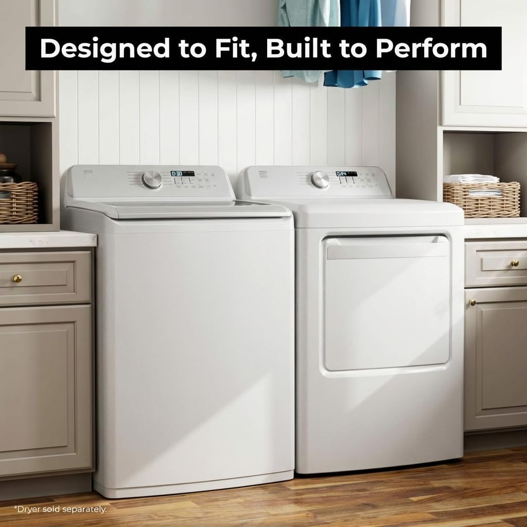 OMOMMD 4.5 cu. ft. Top Load Washer with Triple Action Impeller for Tough Dirt & Stains - Reduce Laundry Time with Accela Wash & Express Wash
