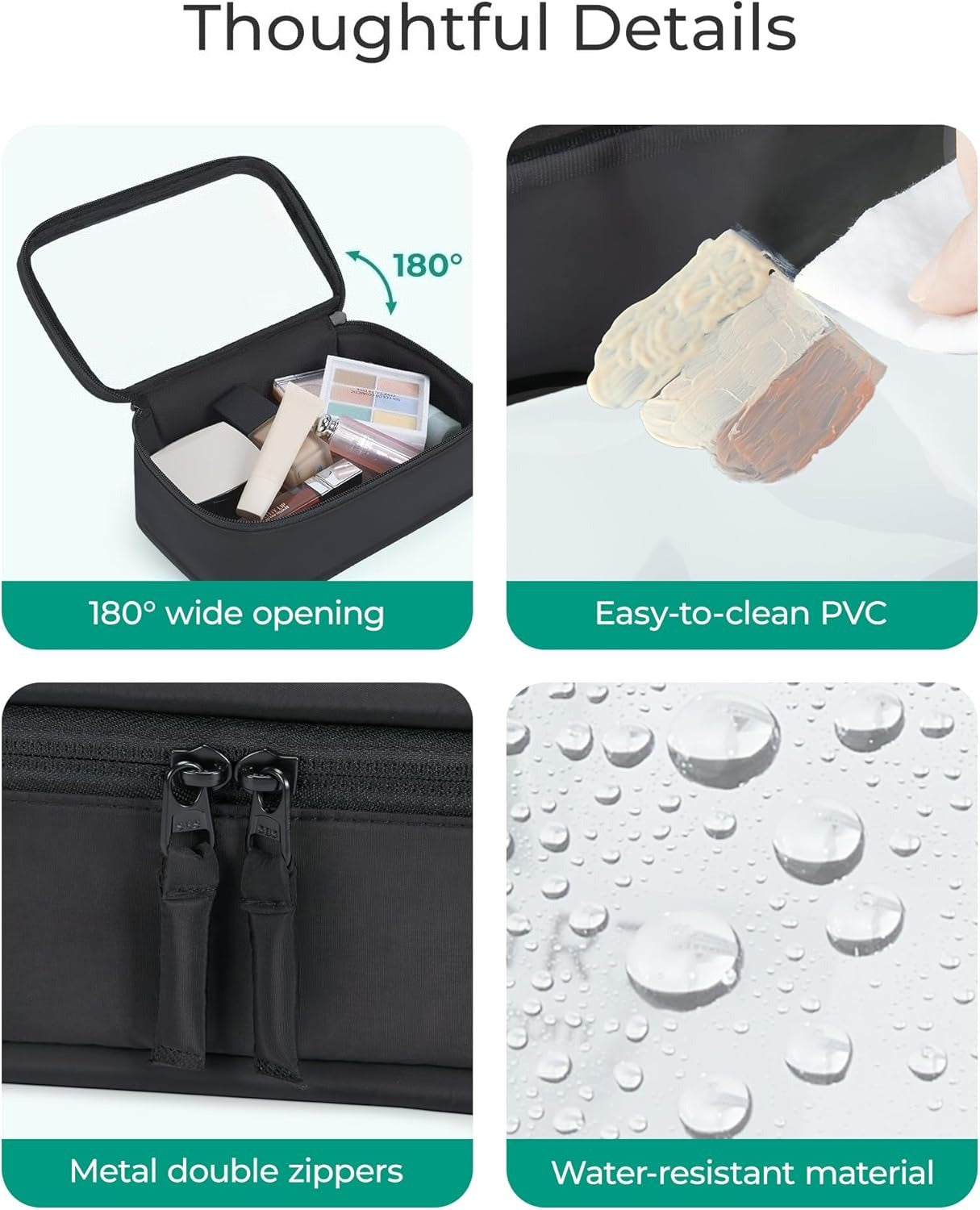 Toiletry Bag, Large Opening Clear Makeup Bag with Handle, Quart Sized Travel Toiletry Bag