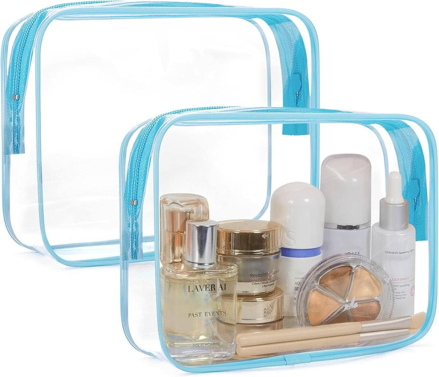 Clear Toiletry Bag, 2 Pack Toiletry Bag Carry on Travel Accessories Bag Airline Bags Water Repellent