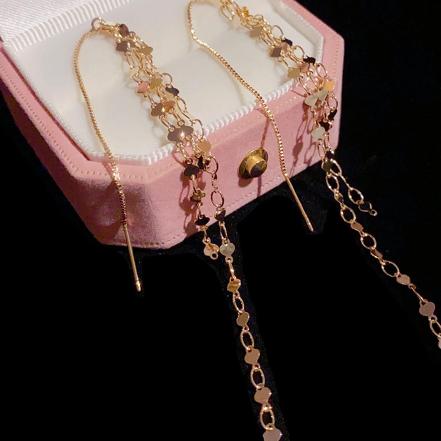 Sonateomber Gold Long Chain Threader Earrings for Women - Fashion Statement Drop Dangle Thread Earrings Jewelry Gift