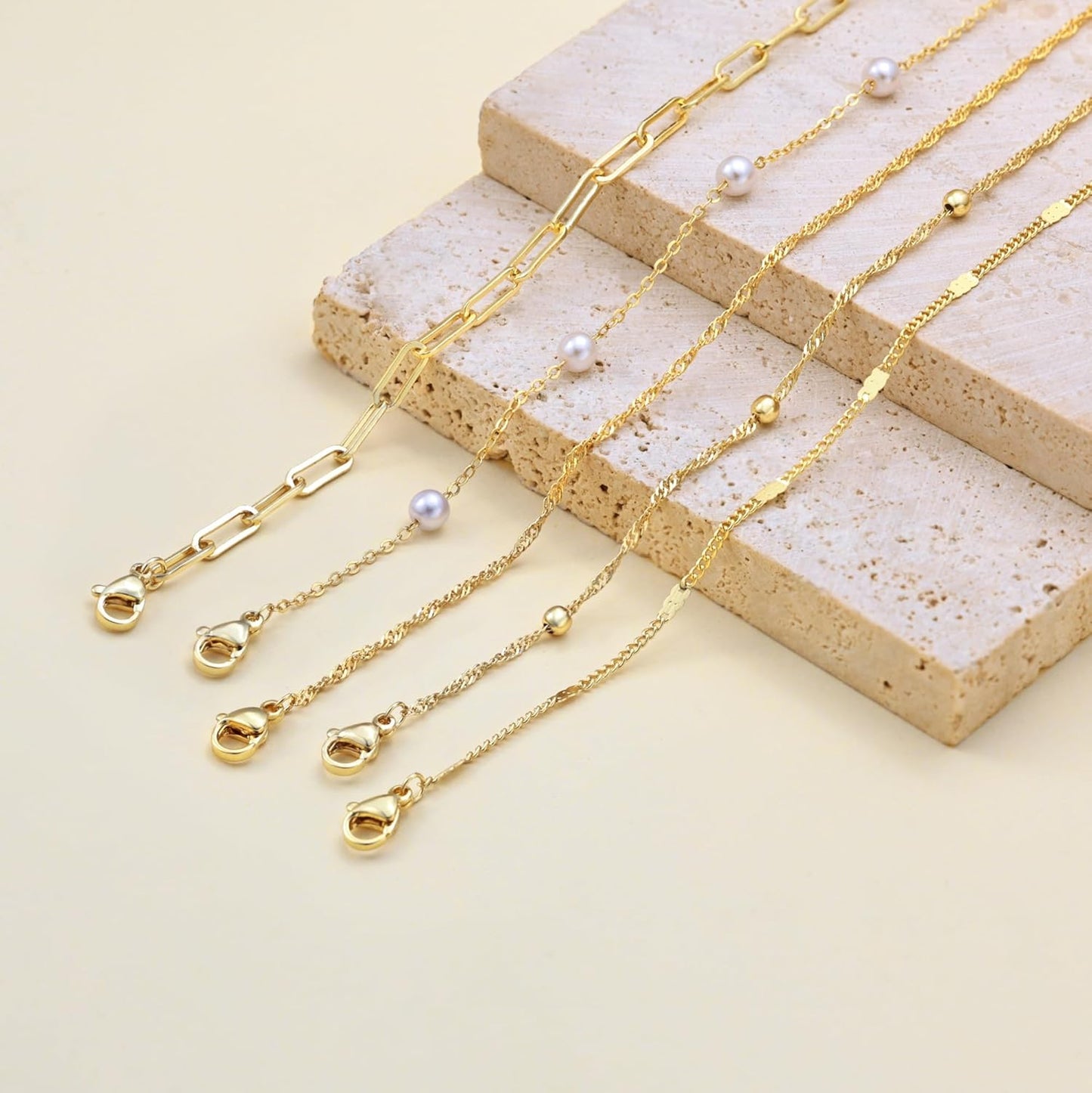 Gold Bracelets for Women, 14K Dainty Gold Plated Stackable Bracelets for Women Trendy Waterproof CZ Tennis Bracelet Set