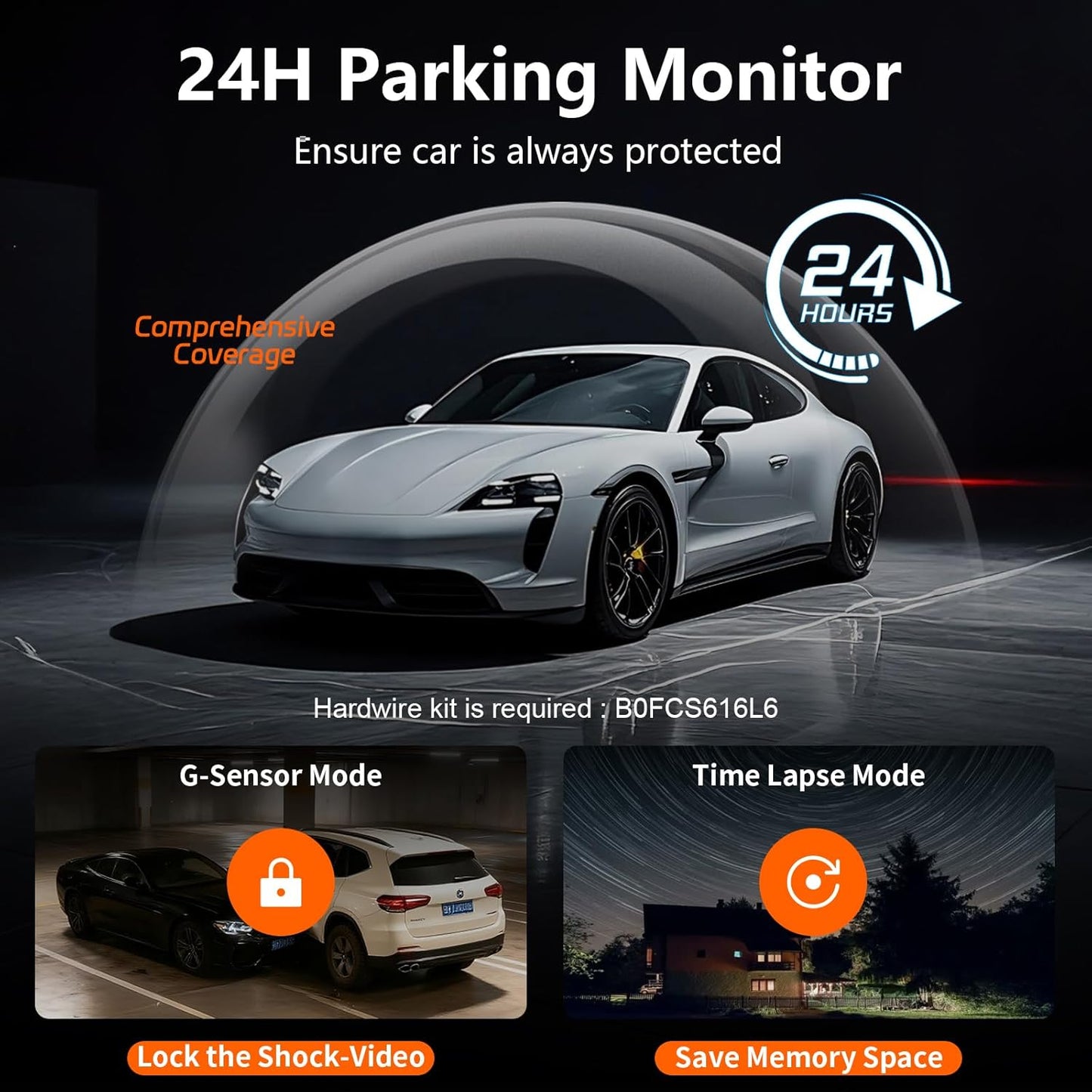 OMOMMD 4 Channel Dash Cam Front and Rear Cabin, Night Vision 8 IR Lamps Dash Camera for Cars, 5G WiFi for Download, G-Sensor, 24H/7 Parking Mode with 64GB Card,Support 256 GB Max (4 Channel-1)
