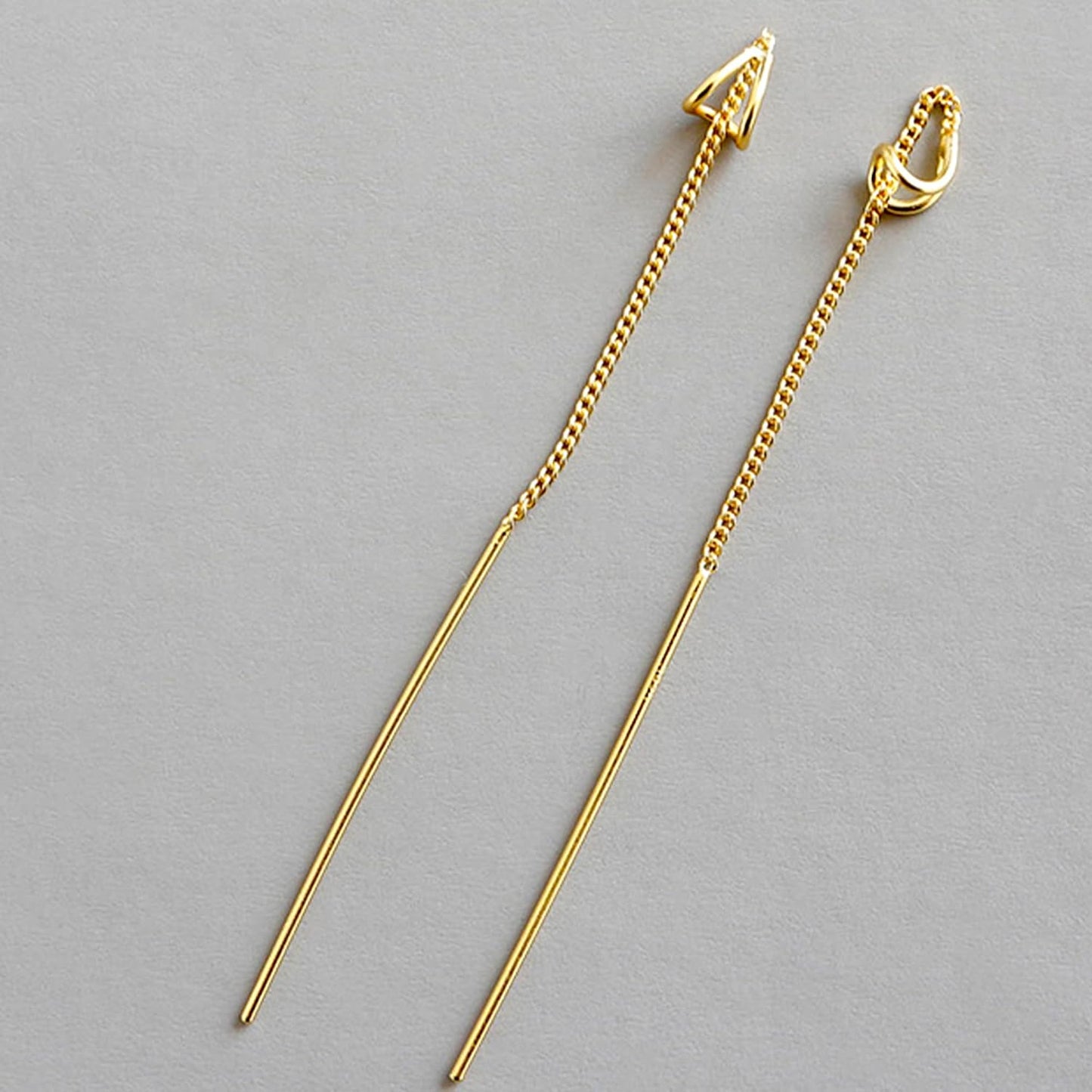 S925 Sterling Silver Threader Earrings for Women Dainty Long Chain Ear Line with Cubic Zirconia Elegant Dangle Tassel Earrings