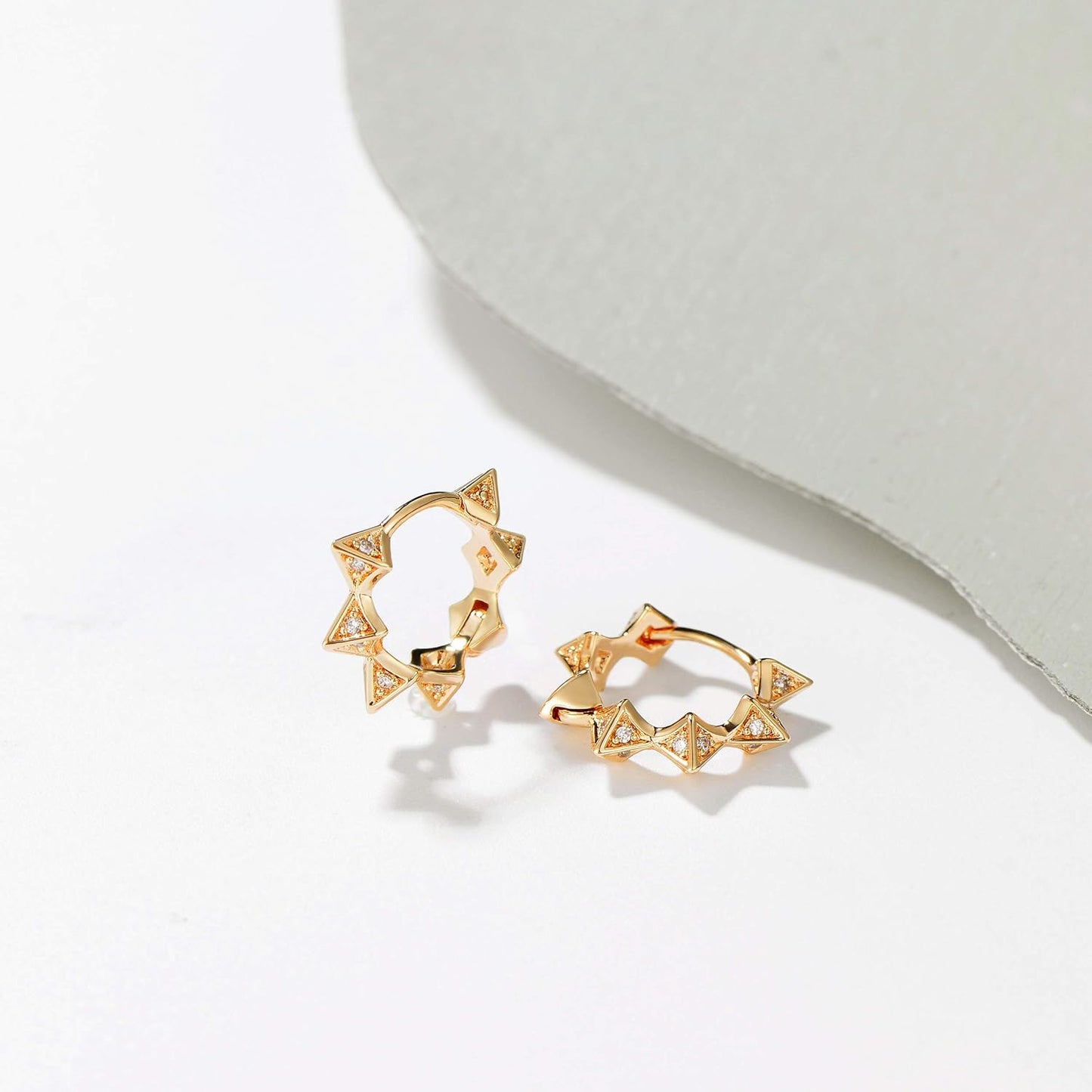Cubic Zirconia Huggie Earrings 14k Gold Plated Tiny Earrings Small Huggie Hoop Earrings Simple Lightweight Hoops Gift for Women