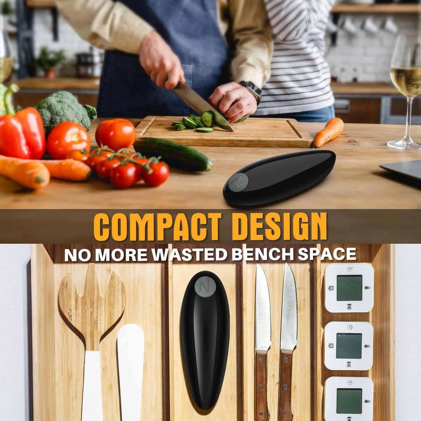 Electric Can Opener, One-Touch Smooth Edge Automatic Can Opener