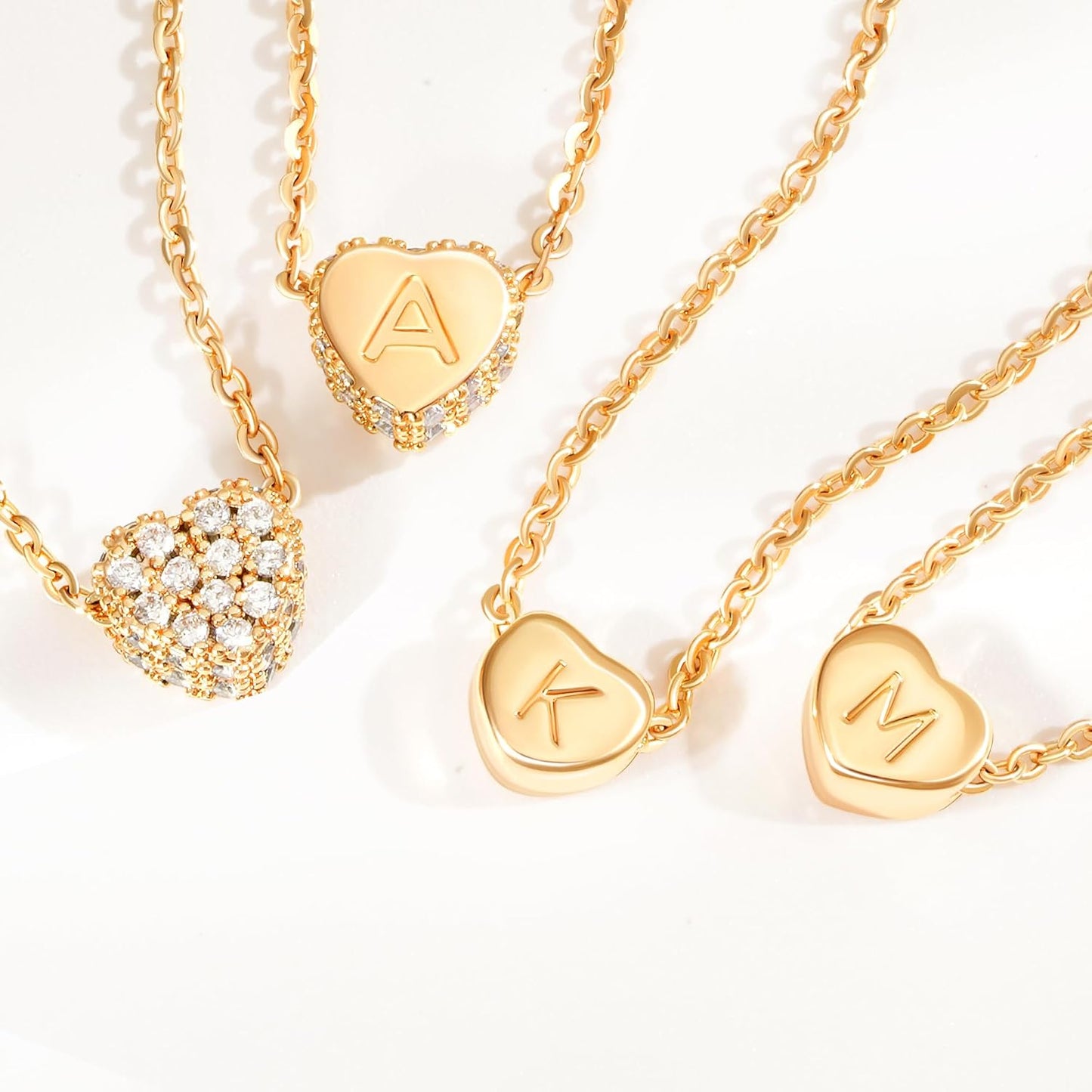 14K Gold-Plated Mini Letter Heart-Shaped Necklace - Handmade Exquisite Collarbone Chain, Women's Niche Light Luxury Jewelry