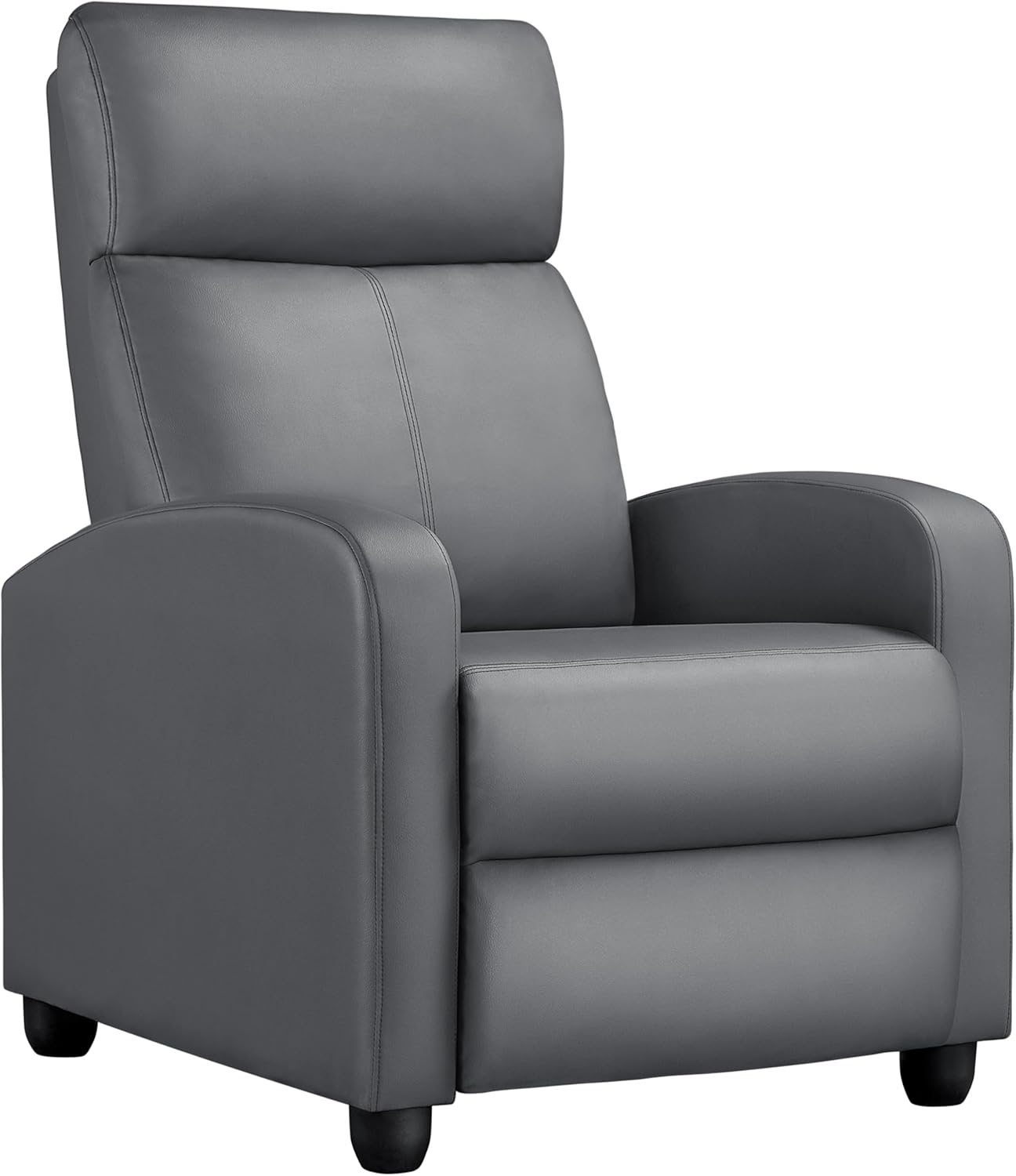 PU Leather Recliner Chair with Lumbar Support - Overstuffed High-Density Sponge Home Theater Seating Armchai