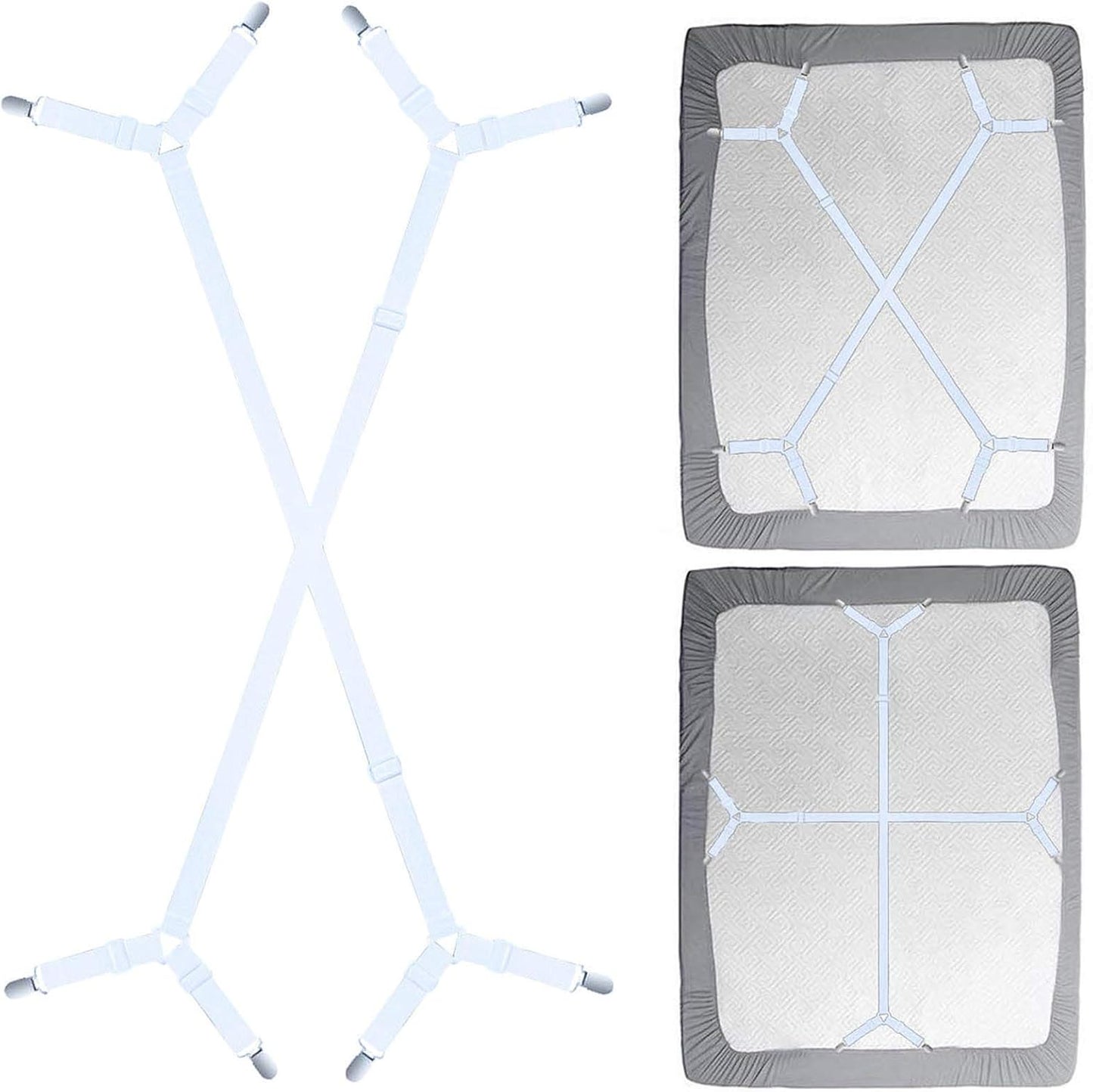 Bed Sheet Holder Straps - Sheet Straps Adjustable Bed Sheet Clips Sheets Stays in Place,2count/Set Black