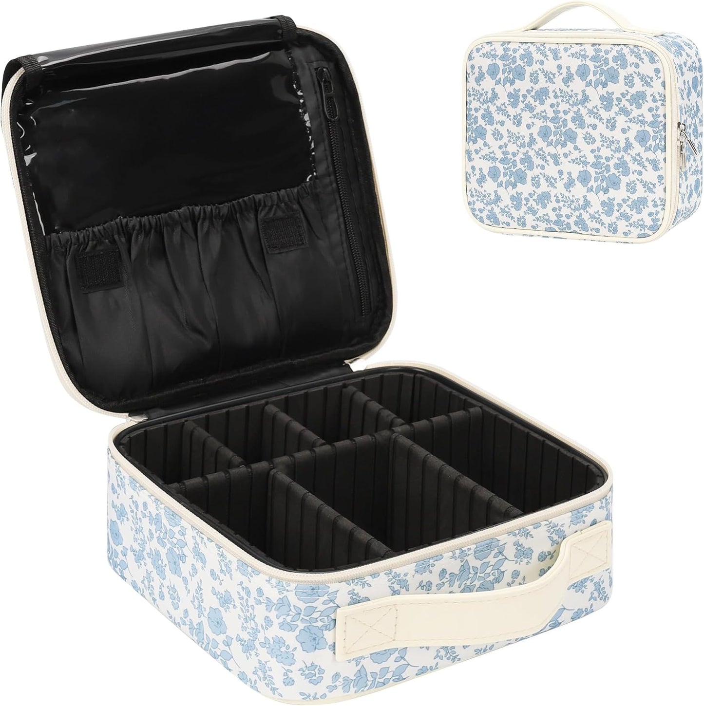 Travel Makeup Case Organizer Portable Artist Storage Bag with Adjustable Dividers