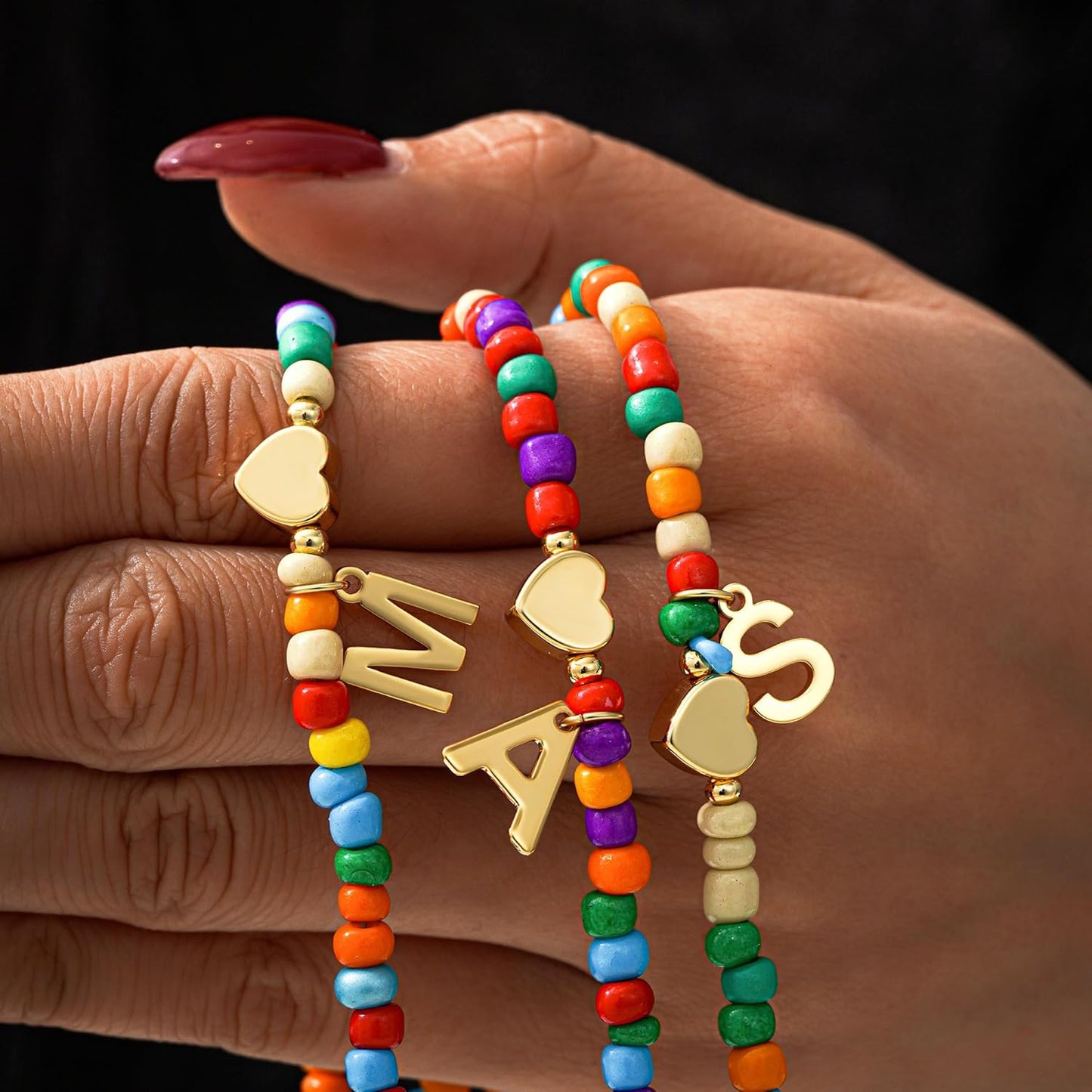 Colorful Beaded Initial Necklace for Girls & Women - Dainty Choker, Perfect Gift for Teens