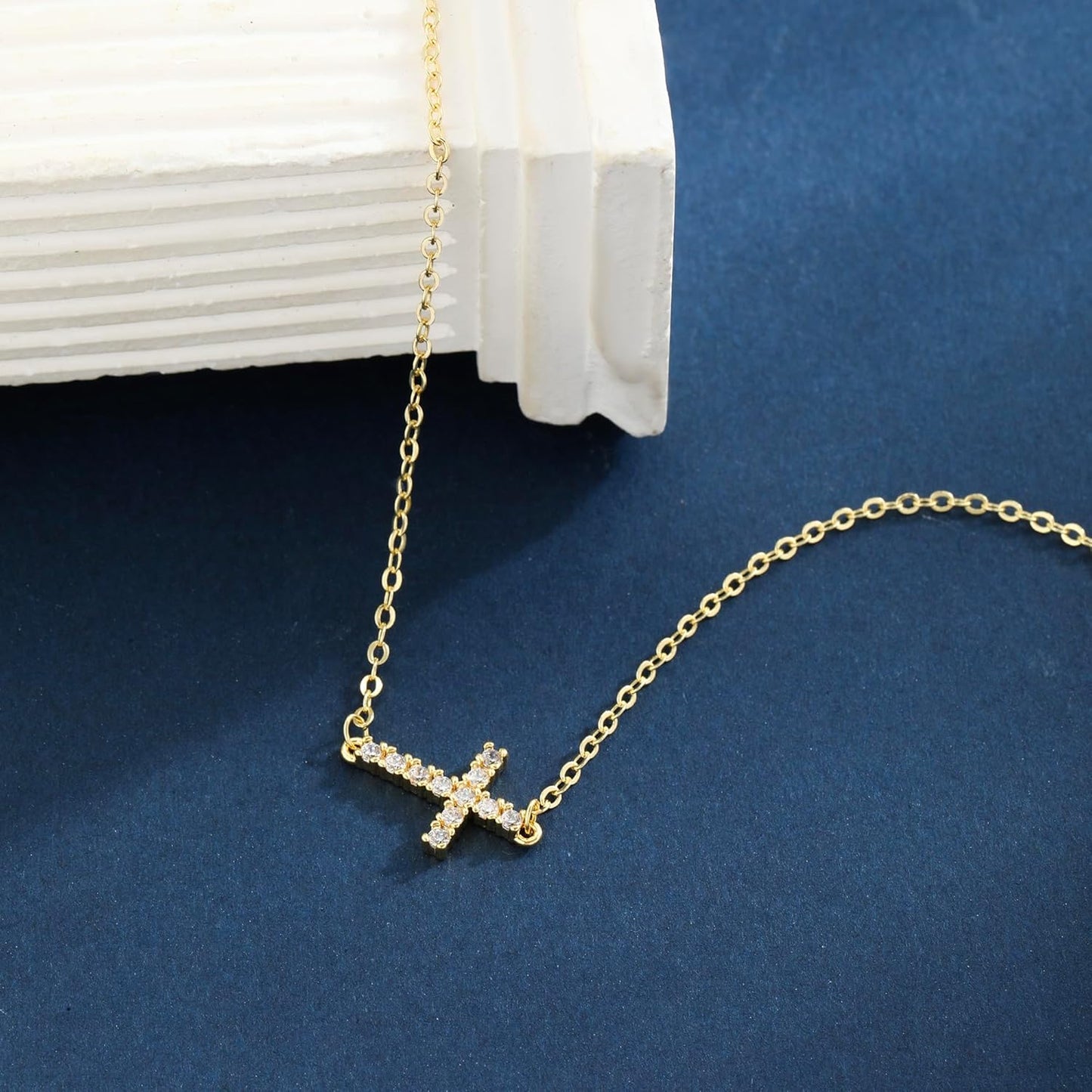 Dainty Gold Bracelet for Women 18K Gold Plated Tennis Evil Eye Cross Bracelet Trendy Classic Festival Jewelry Gifts