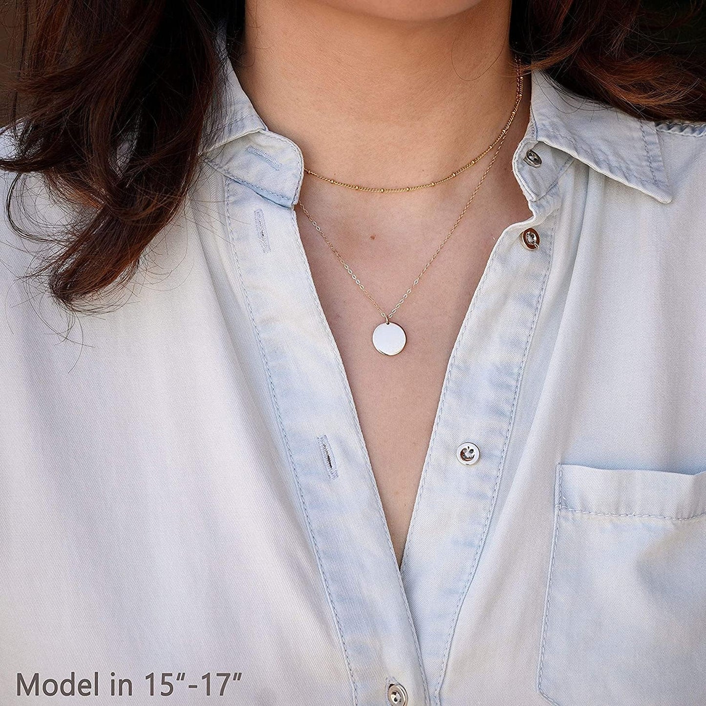 Layered Heart Necklace, Handmade 18K Gold Plated Dainty Choker With Arrow Bar Pendant for Women