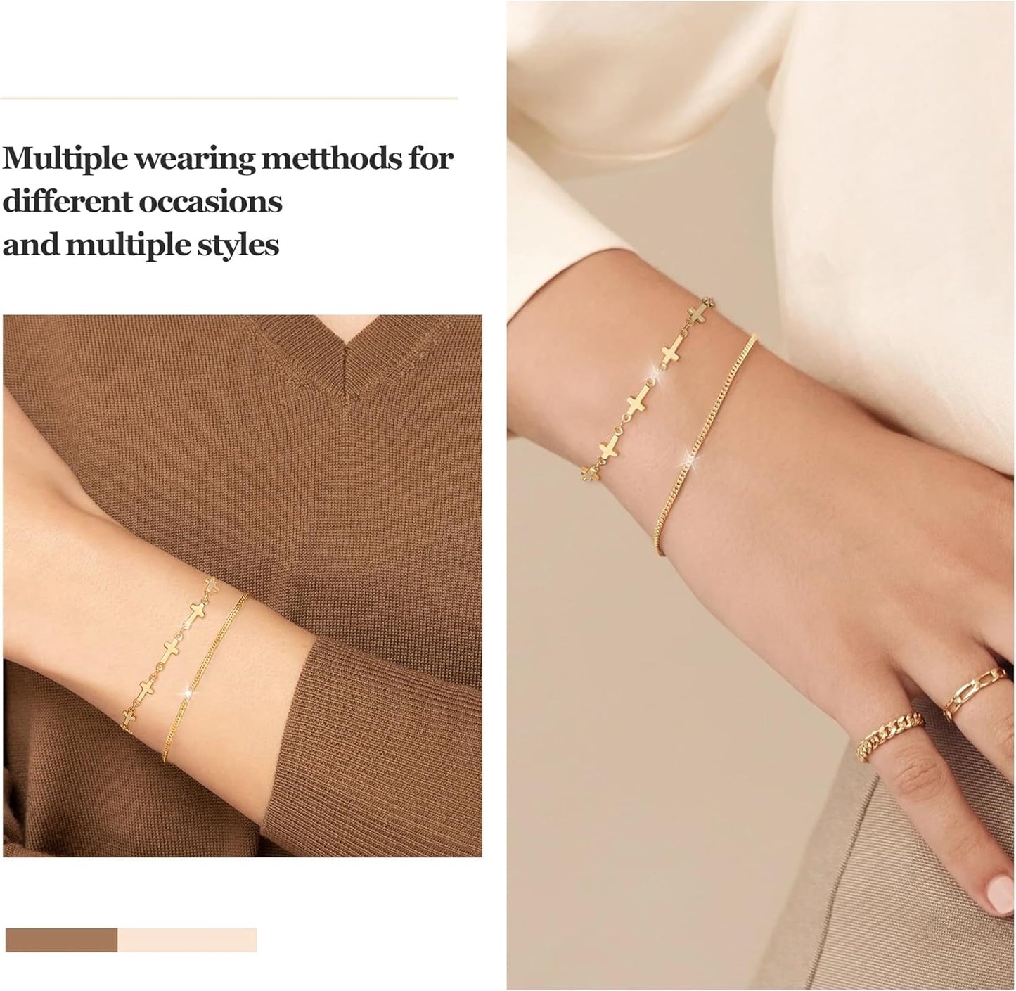 Gold Bracelets for Women,Dainty Bracelets Set for Women Trendy, Gold Bracelets Stack With Beaded