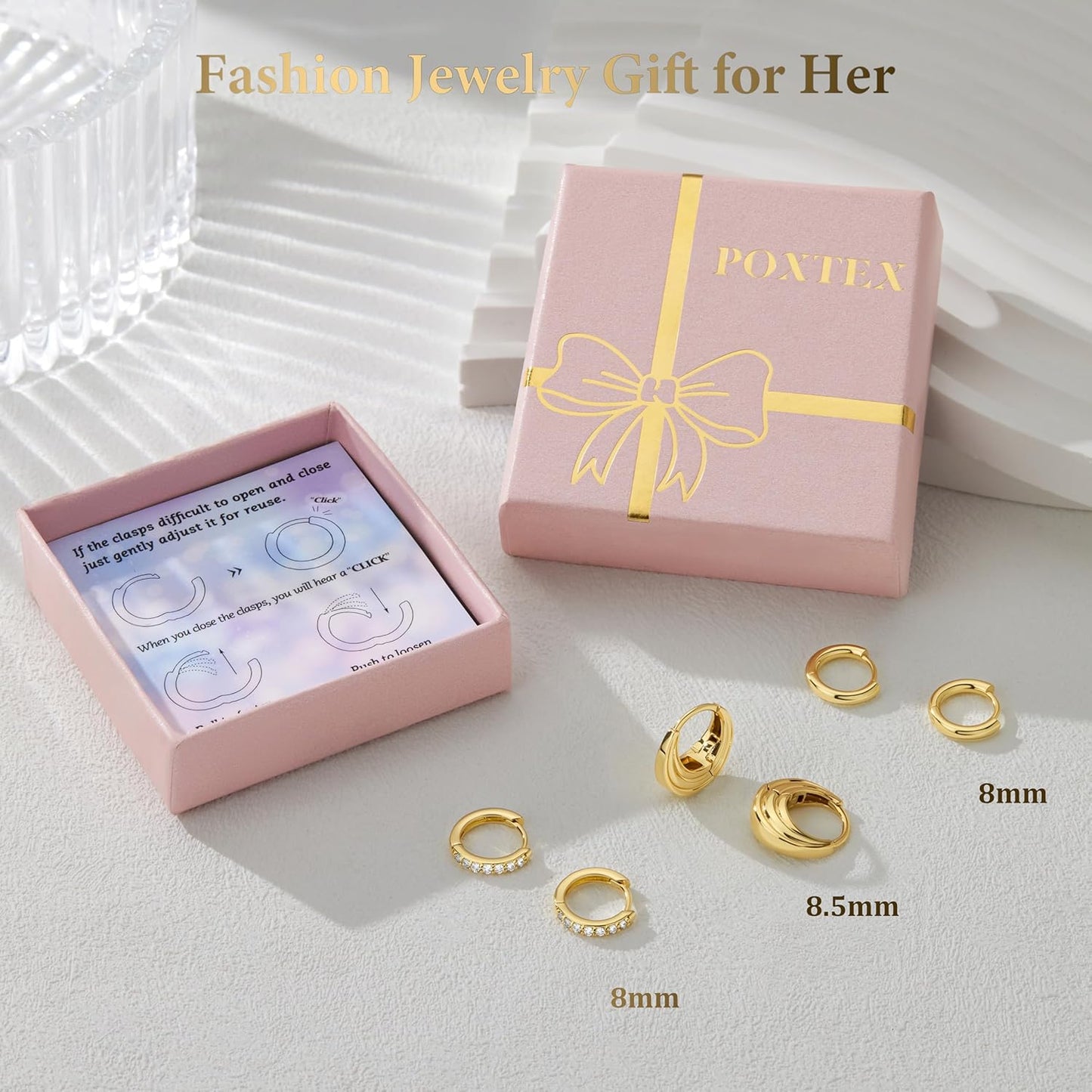 Small Sterling Silver Huggie Hoop Earrings Set for Women, 14K Gold Plated Hoops Stacks for Multiple Piercings