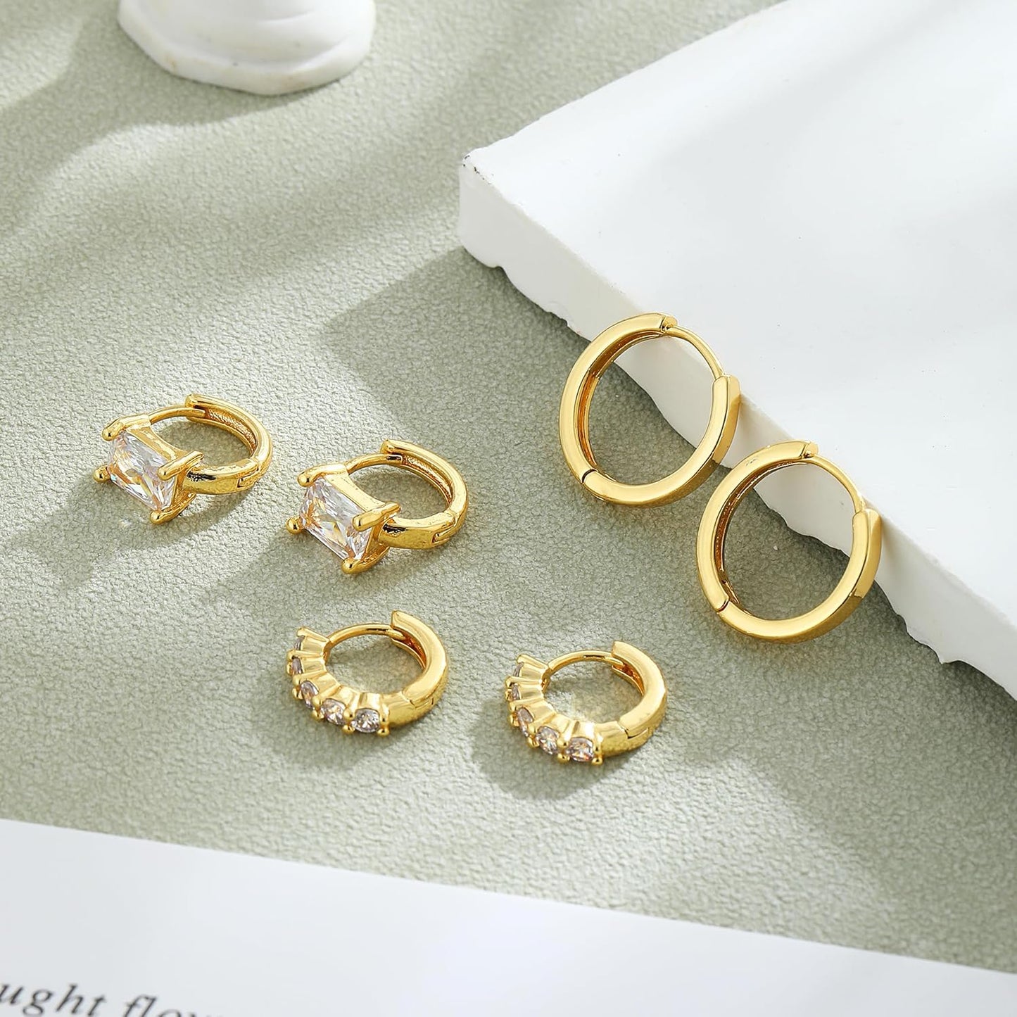 Gold Hoop Earrings for Women Trendy,14K Real Gold Plated Cute Stud Earrings Small Huggie Hoop Earrings non tarnish Jewelry for Women