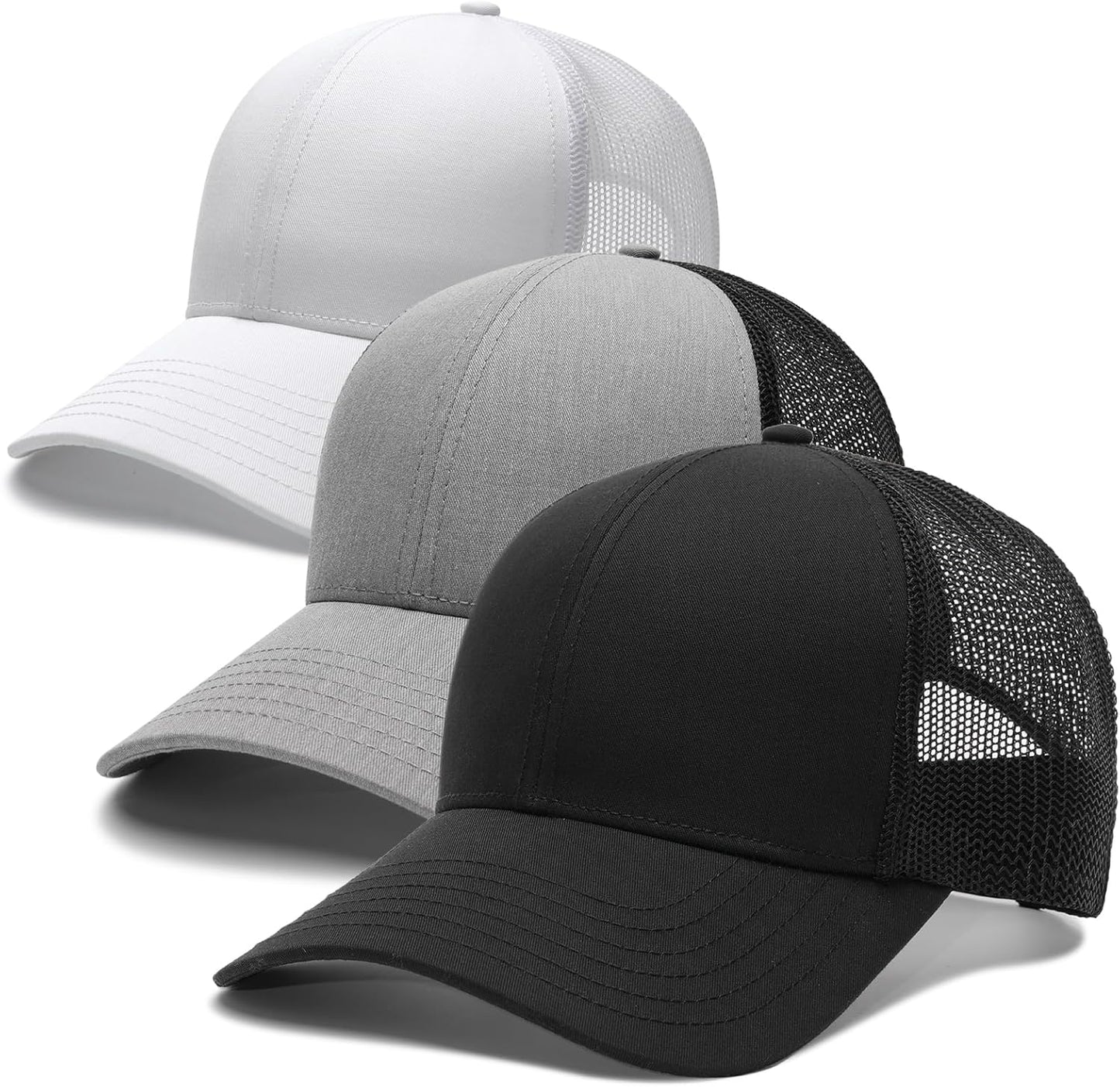 Mens Trucker Hat Structured Mesh Baseball Cap Adjustable Classic Mens Hat