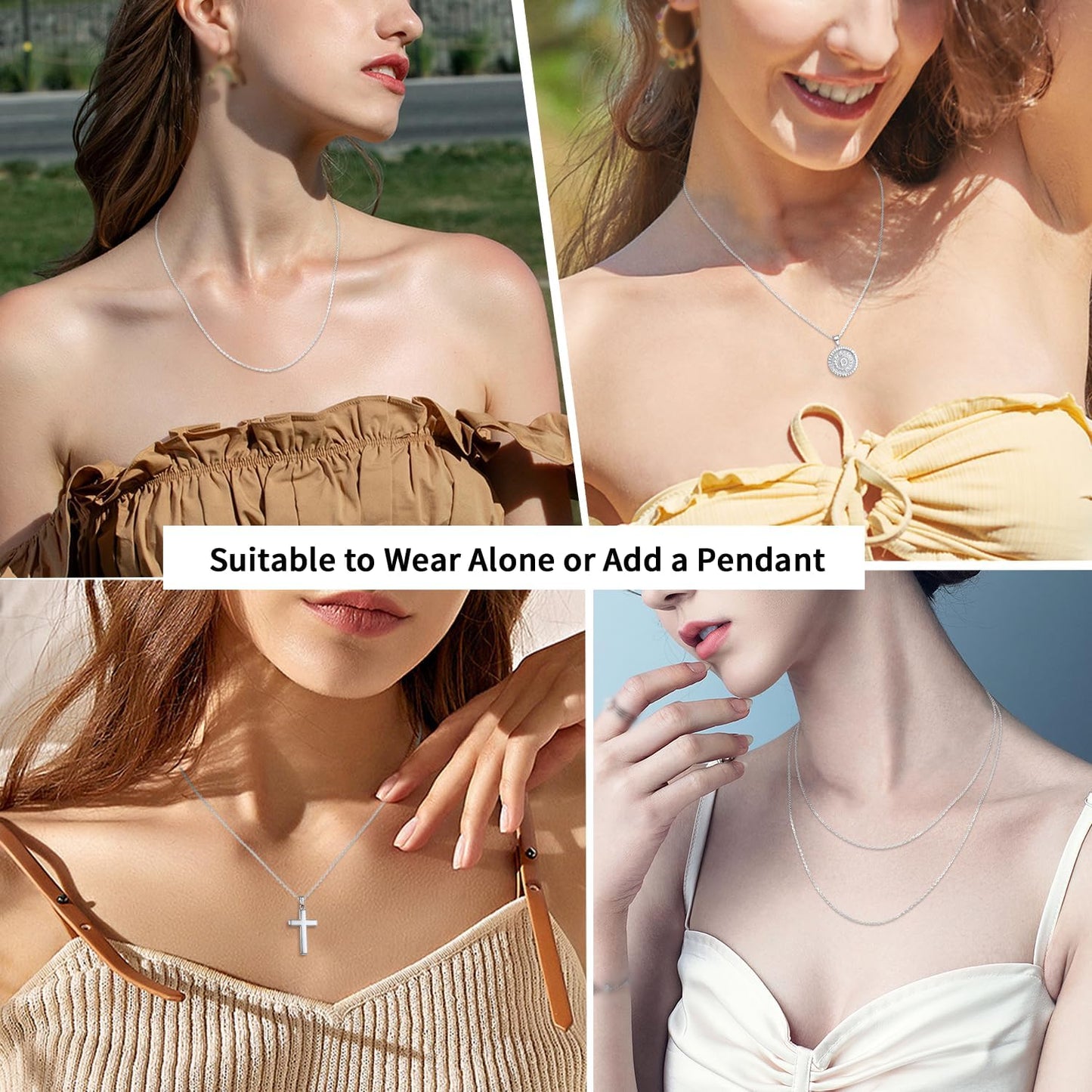 Silver Chain Necklace Chain for Women 1.1mm Cable Chain Necklace Upgraded Spring-Ring Clasp - Thin & Sturdy - Quality 18 Inch