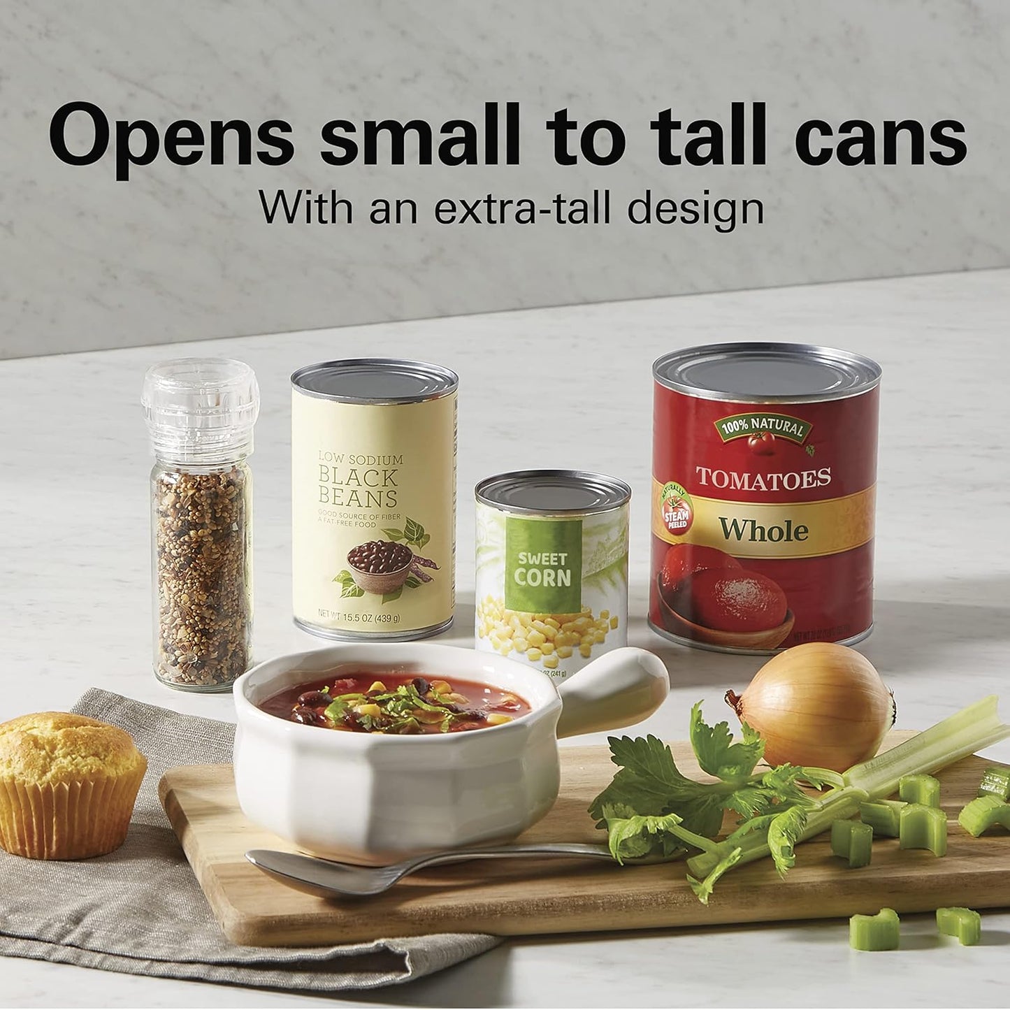 Beach Automatic Can Opener, Electric with Auto Shutoff & Knife Sharpener