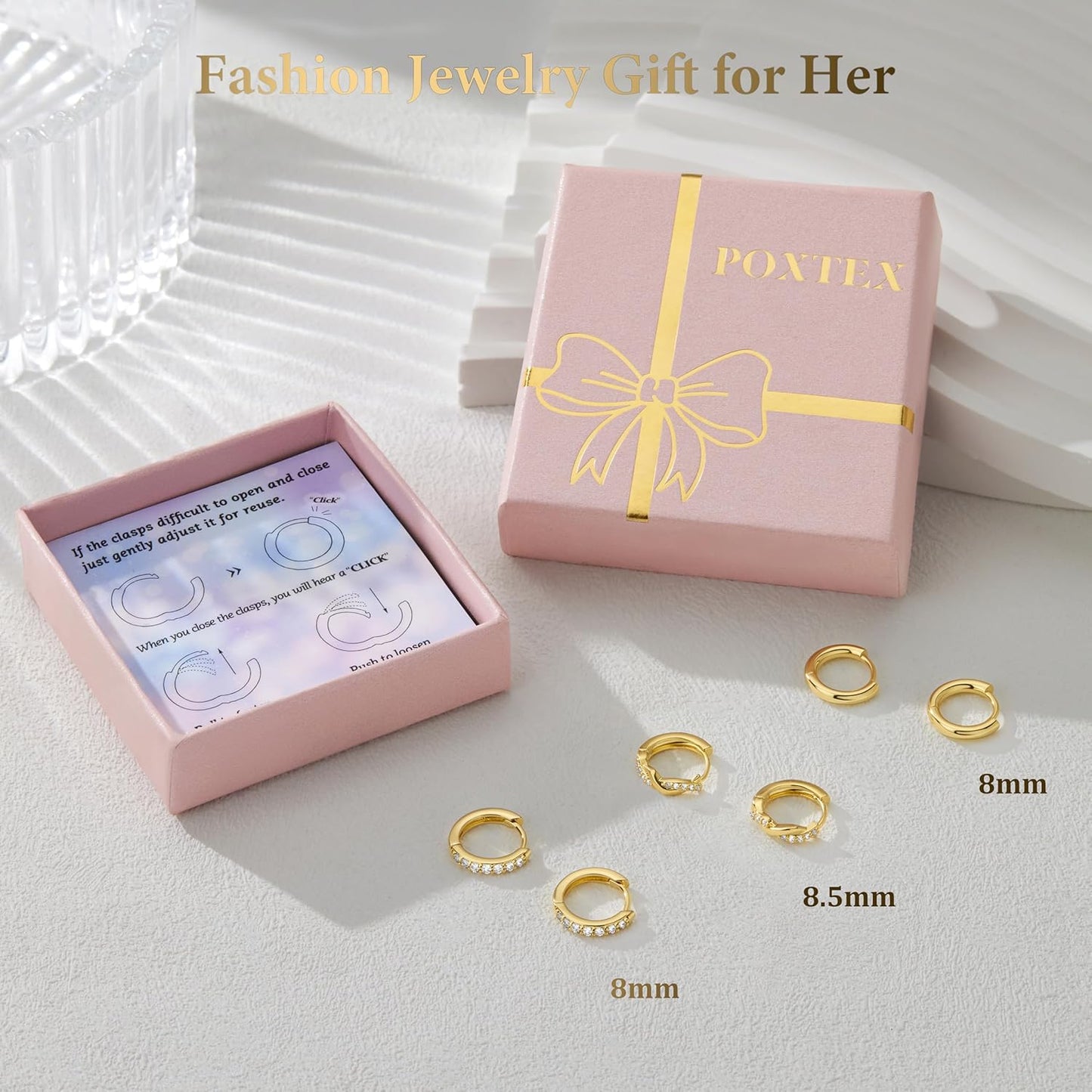 Small Sterling Silver Huggie Hoop Earrings Set for Women, 14K Gold Plated Hoops Stacks for Multiple Piercings