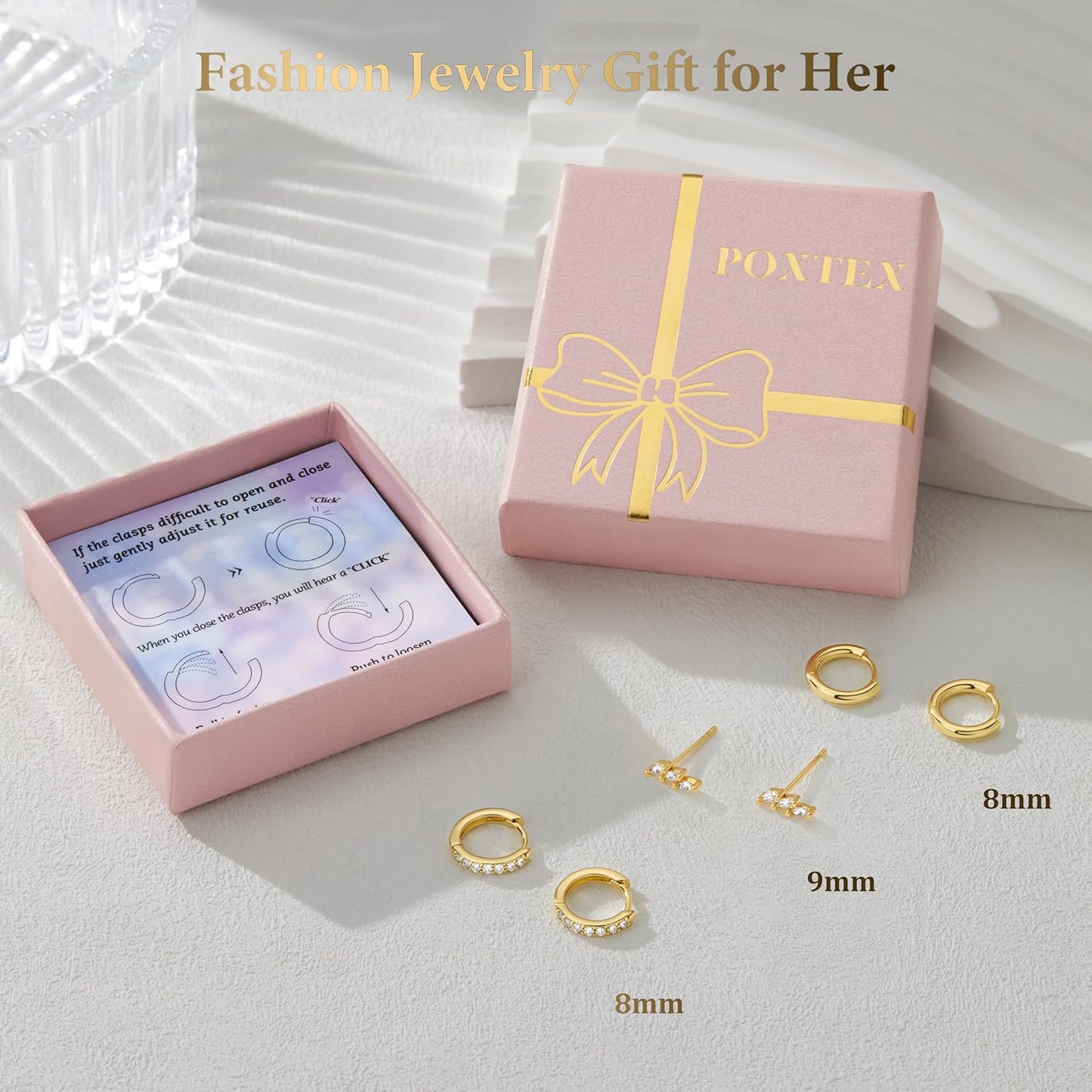 Small Sterling Silver Huggie Hoop Earrings Set for Women, 14K Gold Plated Hoops Stacks for Multiple Piercings