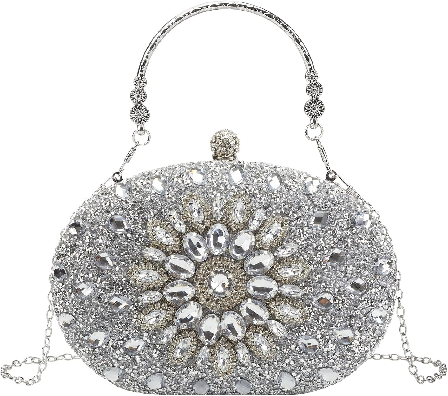Rhinestone Evening Clutch Purses Evening Weddings,Party Purses Crystal Diamond Glitter Sparkly Handbag