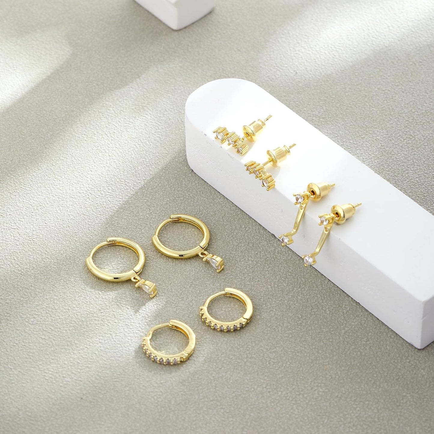 Gold Hoop Earrings for Women Trendy,14K Real Gold Plated Cute Stud Earrings Small Huggie Hoop Earrings non tarnish Jewelry for Women