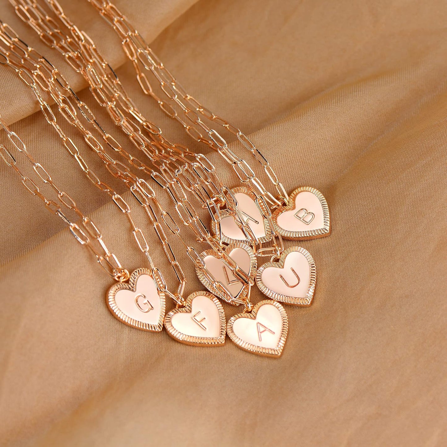 14K Gold Initial Layered Necklace - Paperclip Chain, Personalized Dainty Jewelry for Women