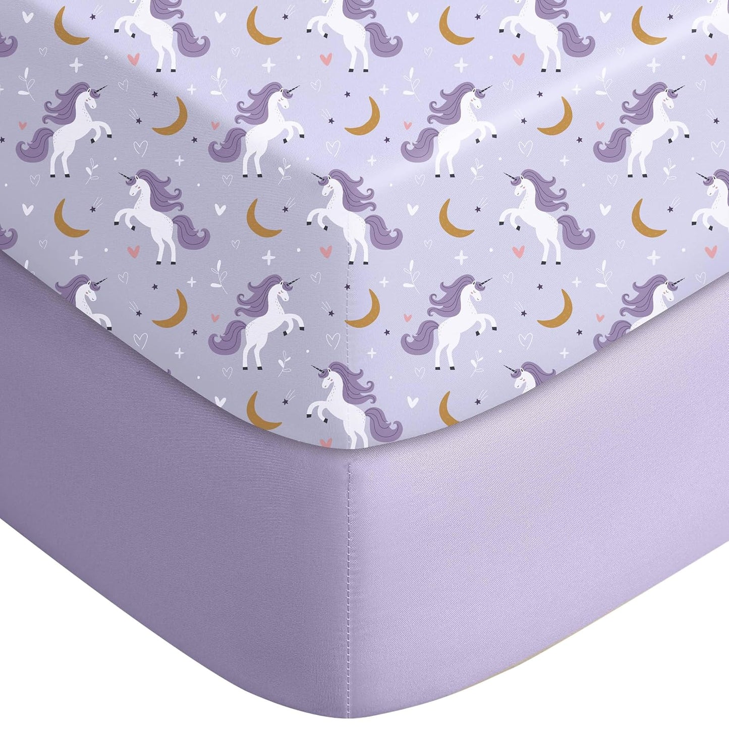 Crib Sheets for Boys Girls, Fitted Crib Sheet 2 Pack for Standard Crib and Mattress