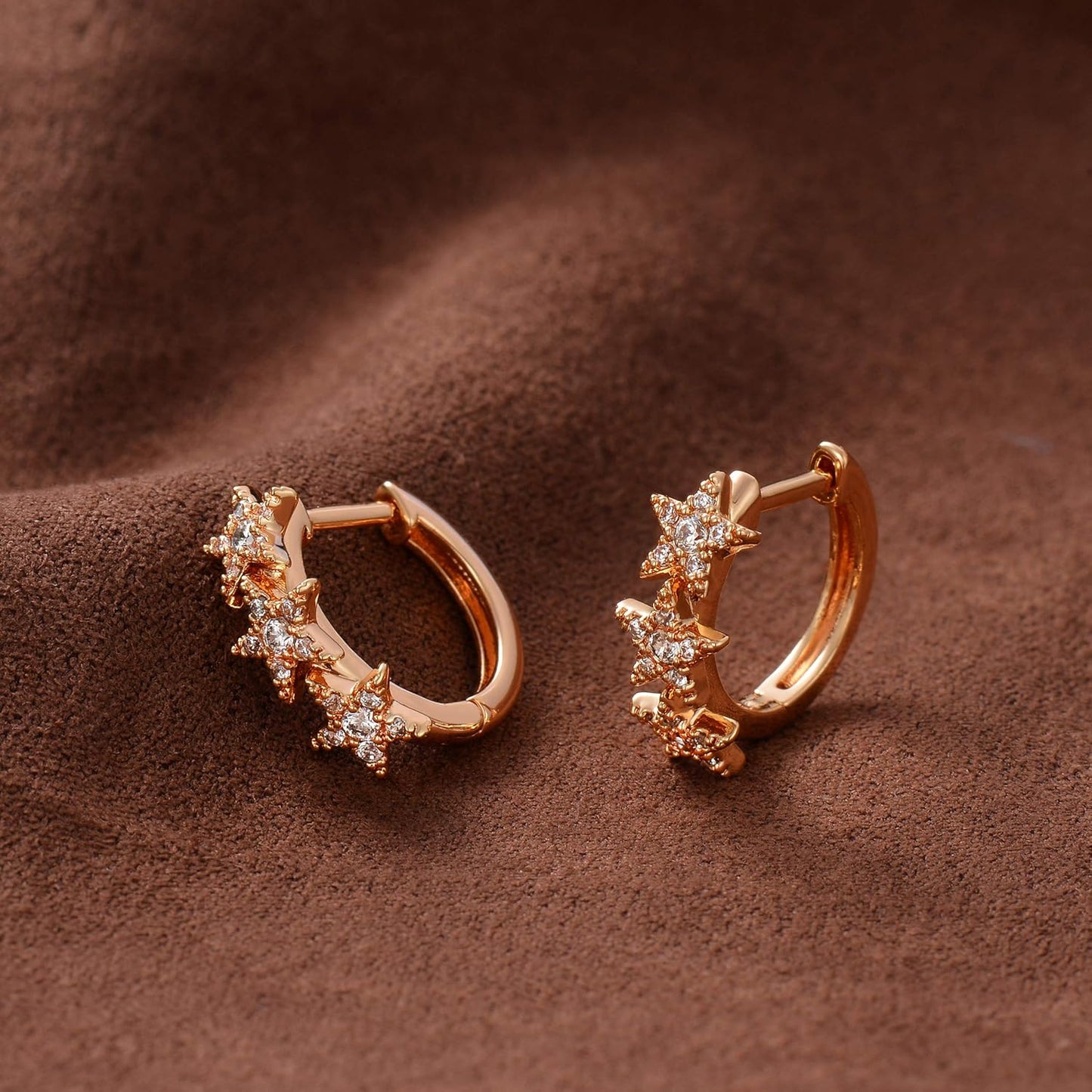Cubic Zirconia Huggie Earrings 14k Gold Plated Tiny Earrings Small Huggie Hoop Earrings Simple Lightweight Hoops Gift for Women
