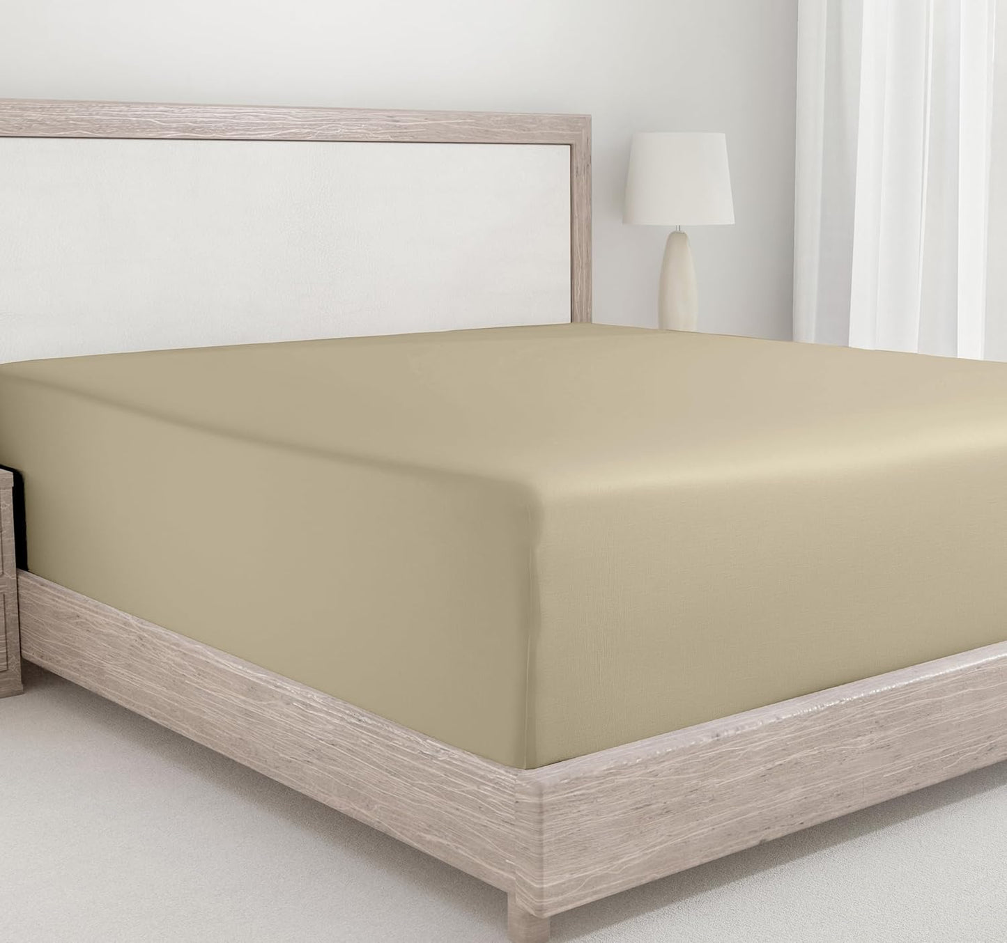 Queen Fitted Sheet Only - Cotton 400 Thread Count Sateen, Deep Pocket Fitted Sheet Queen