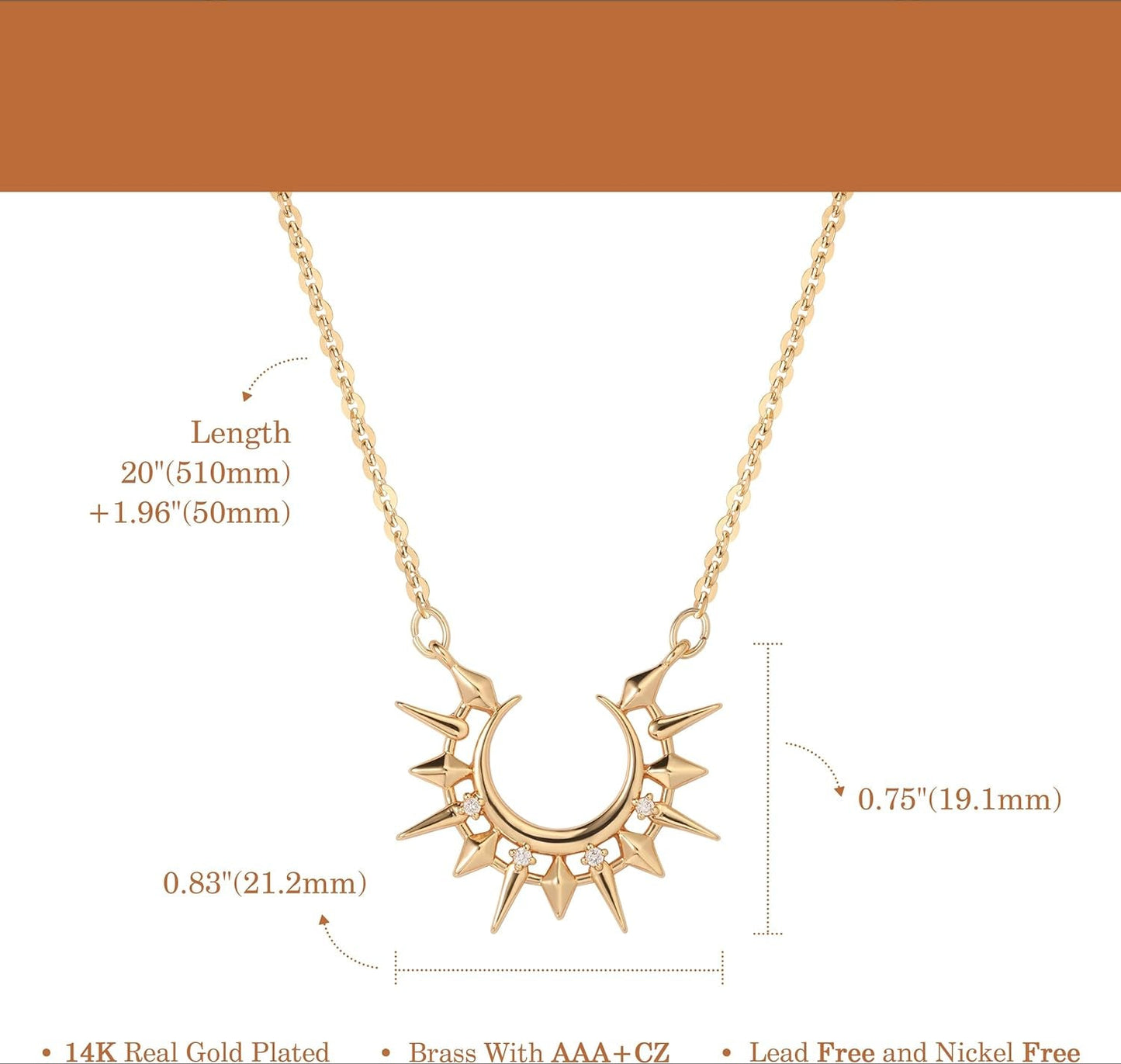 14K Gold Star & Moon Necklace - Dainty Pendant Chain for Women, Mother's Day/Valentine Gift