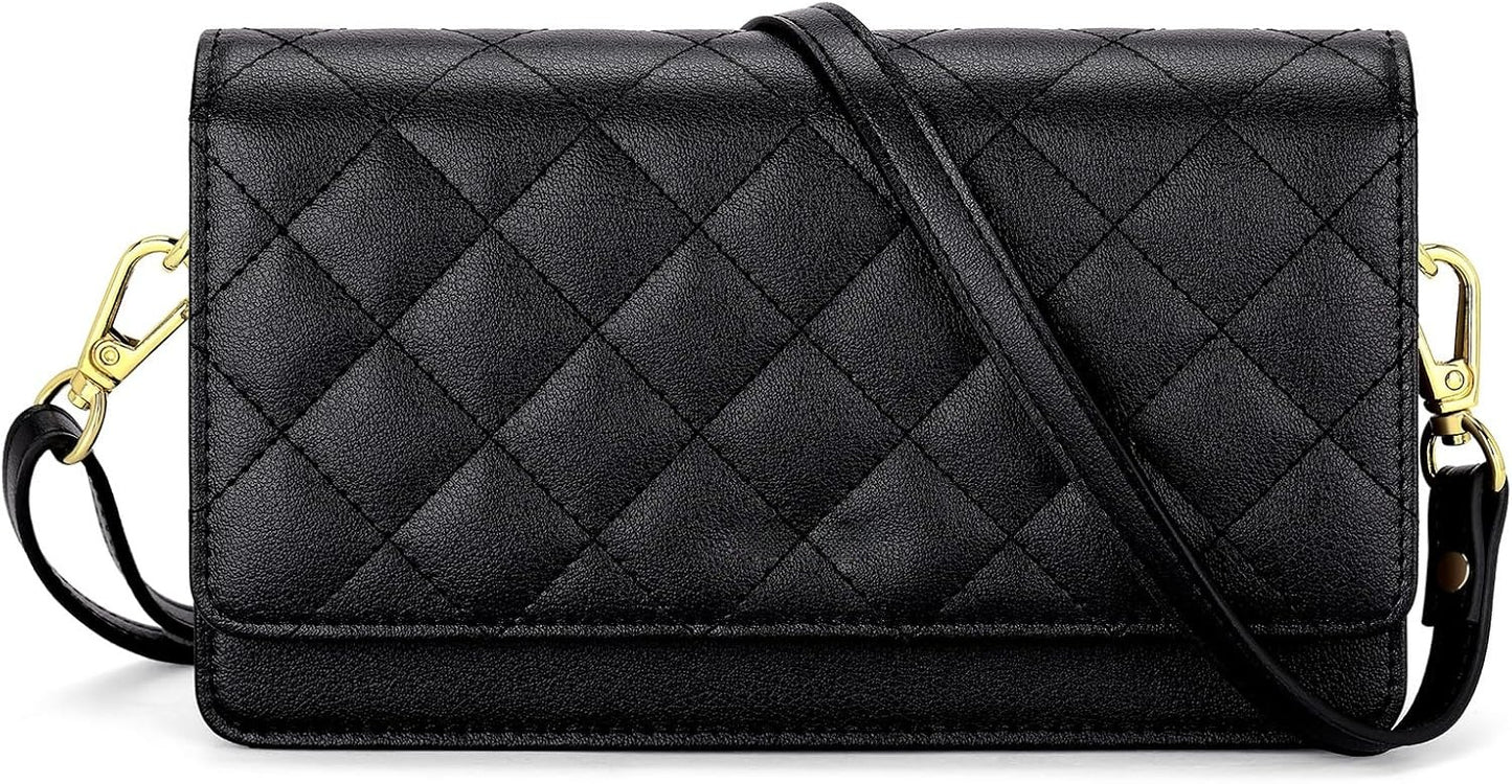 Crossbody Bag for Women with Credit Card Slots Lightweight Leather Wristlet Wallet