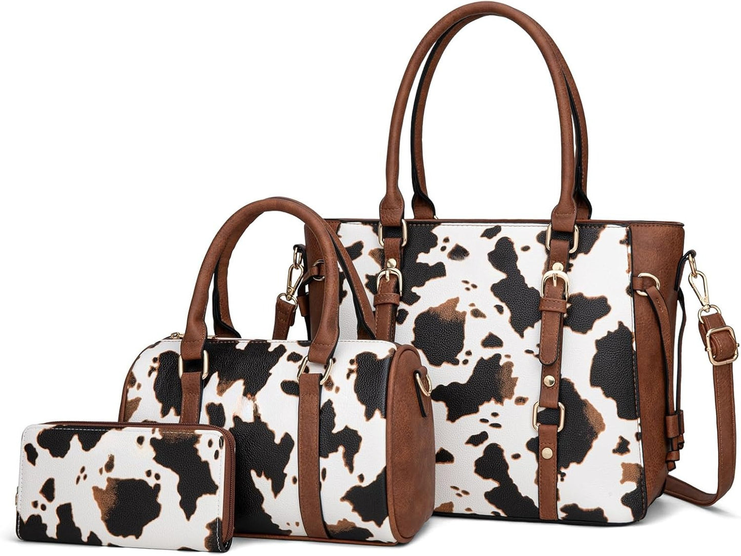 West 3PCS Purses for Women Tote Bag and Wallet Set Shoulder Satchel Handbags
