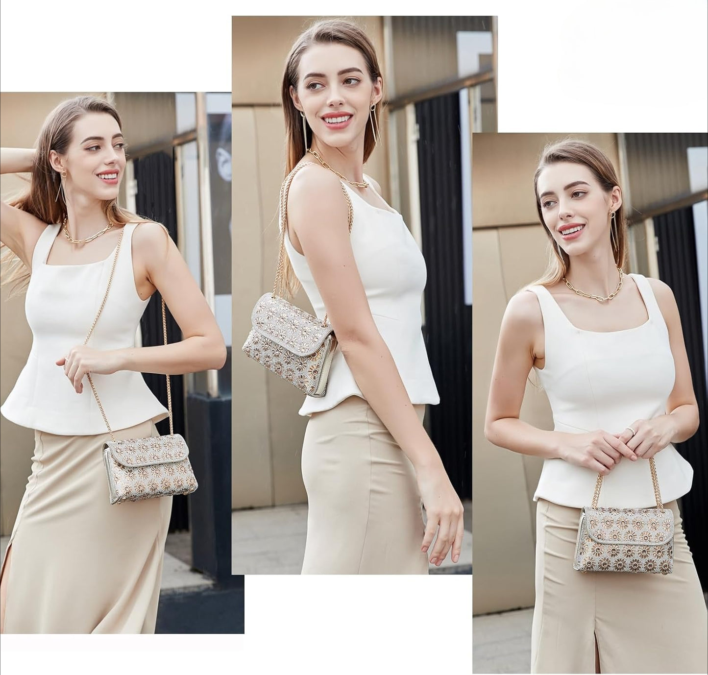 Shoulder Bags Crossbody Bag Purses Handbags Crystals Rhinestone Evening Bag for Women Clutch Purse