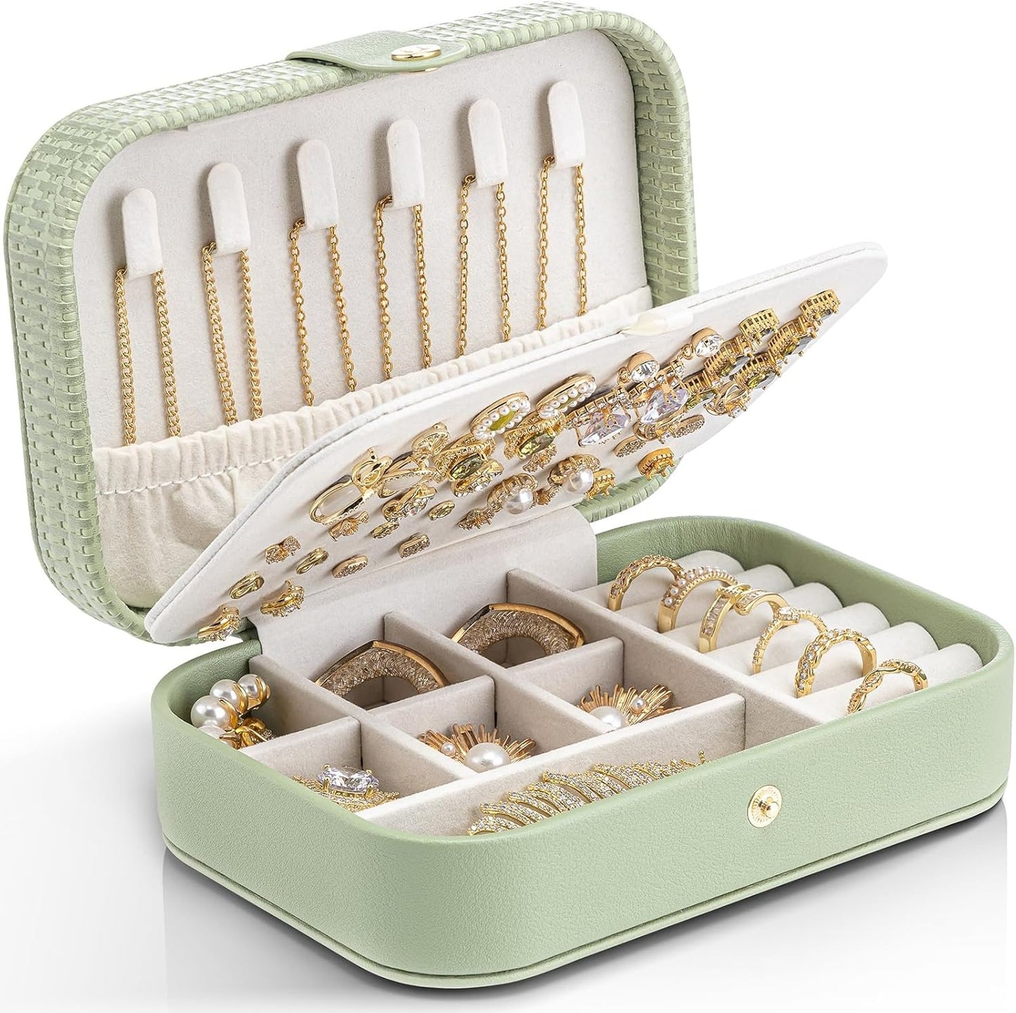 Travel Jewelry Case, PU Leather Small Mini Jewelry Box for Rings, Necklaces, Bracelet