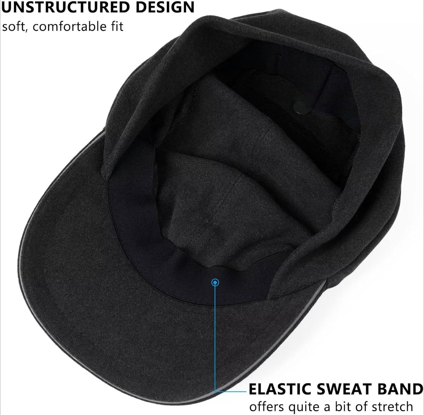 Women's Winter Reflective Fleece Ponytail Hat with Drop Down Ear Warmer