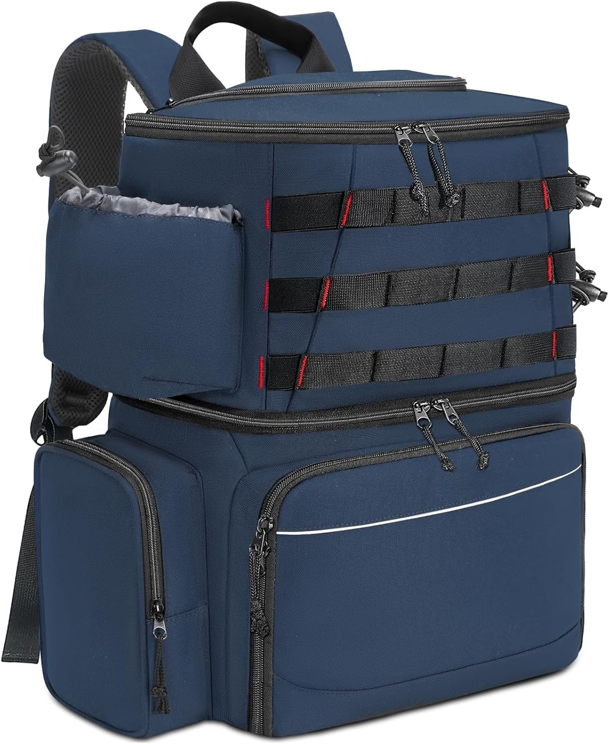 Fishing Backpack, Water Resistant Fishing Tackle Box Bag with Rod Holders & Cooler, Gear Gifts for Men